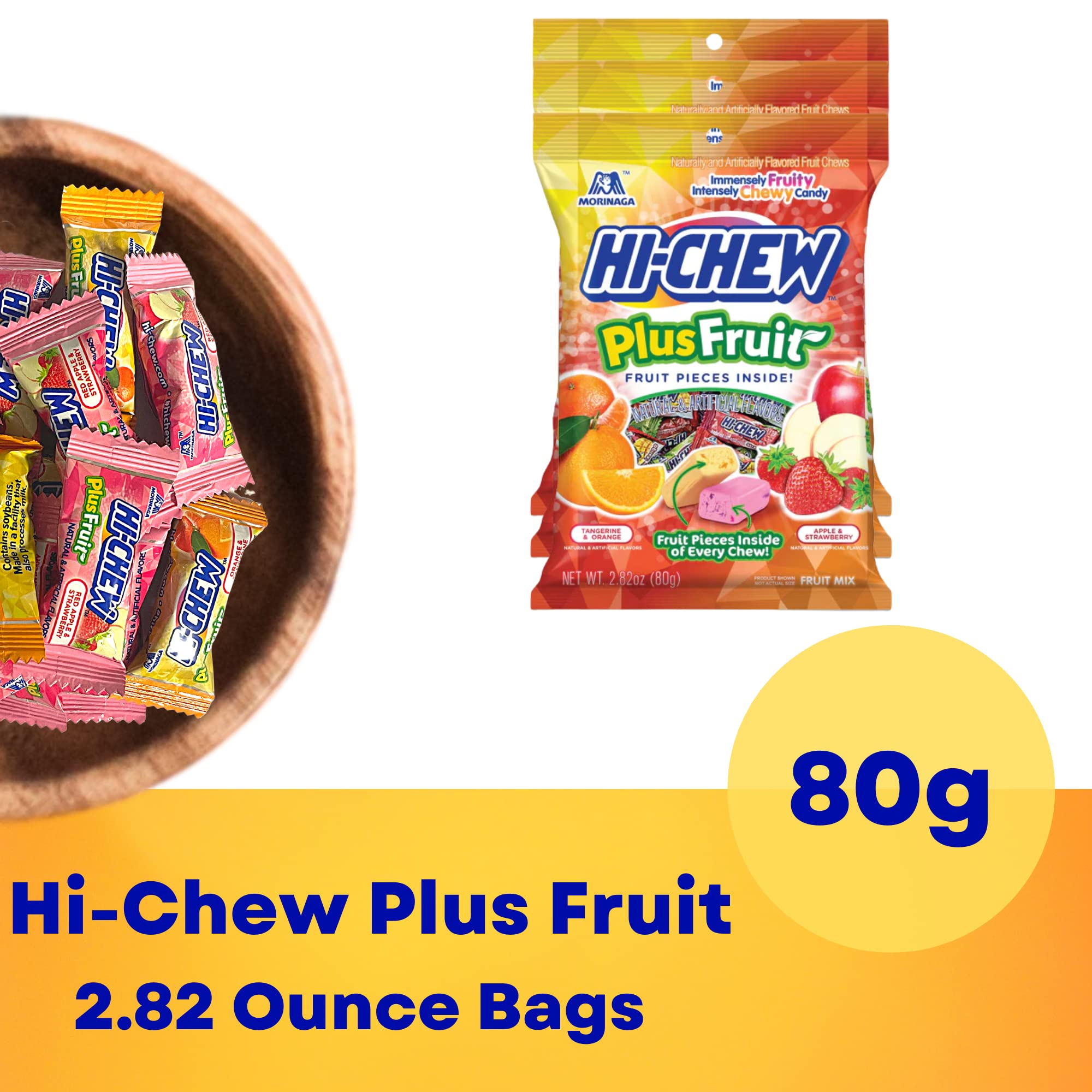 Needzo Plus Fruit Sunrise Mix Chewy Candies with Real Fruit Pieces - Authentic Japanese Candy (Pack of 3, 2.82oz) - Perfect for Snacking, Gifts & Asian Treat Lovers
