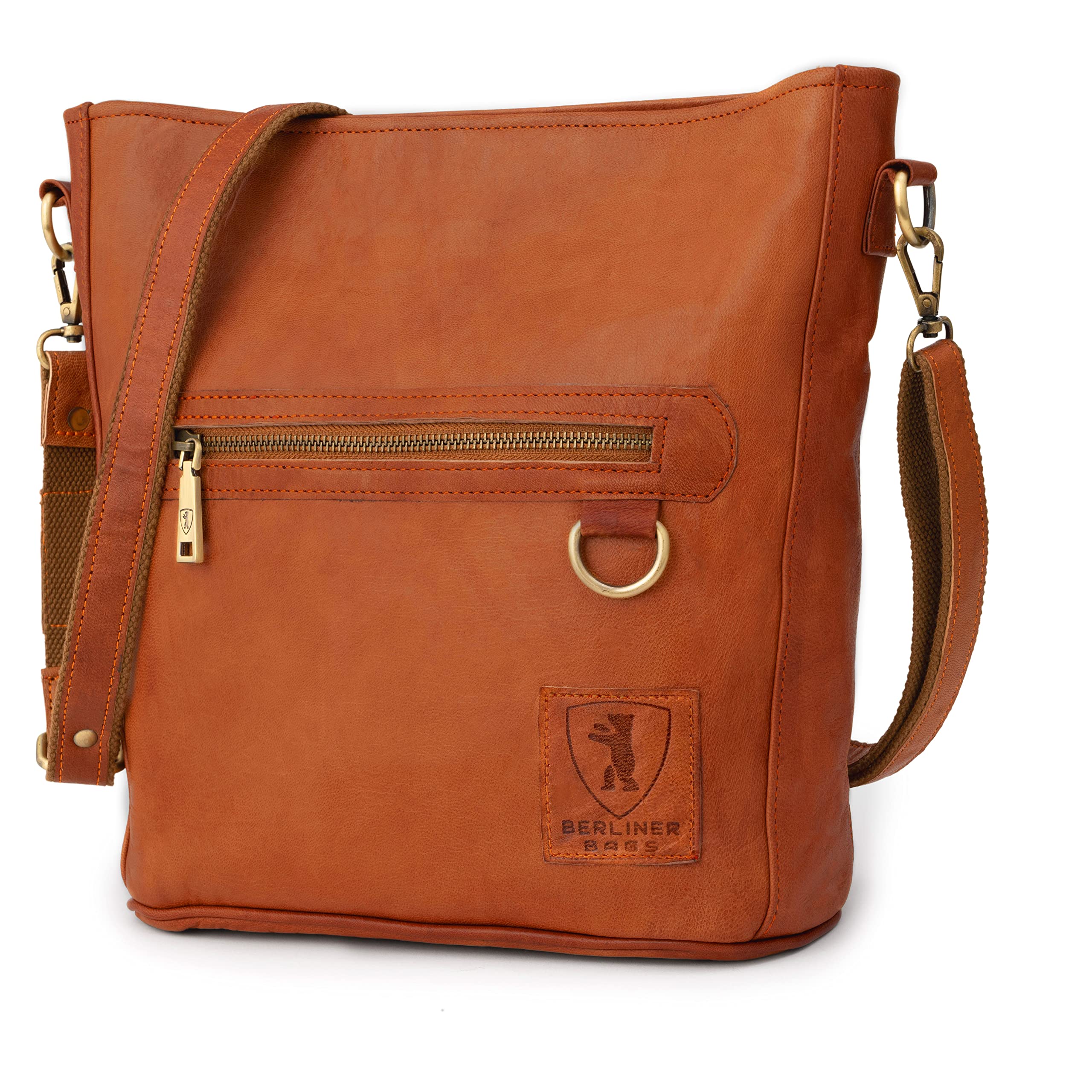 BERLINER BAGS Vintage Genuine Leather Shoulder Bag for Women - Siena Handmade Crossbody Purse | Perfect for Work, Travel & Everyday Use