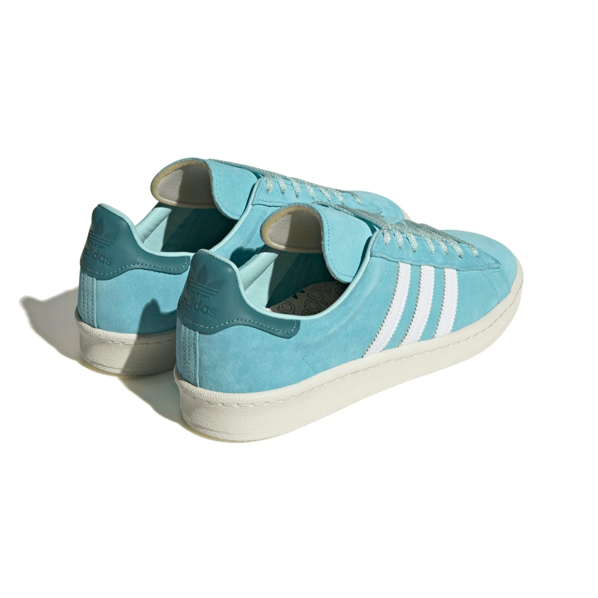 Vintage Adidas Campus 80s Sneakers in Light Aqua - Retro Style Men's & Women's Casual Shoes for Streetwear, Skateboarding & Everyday Fashion
