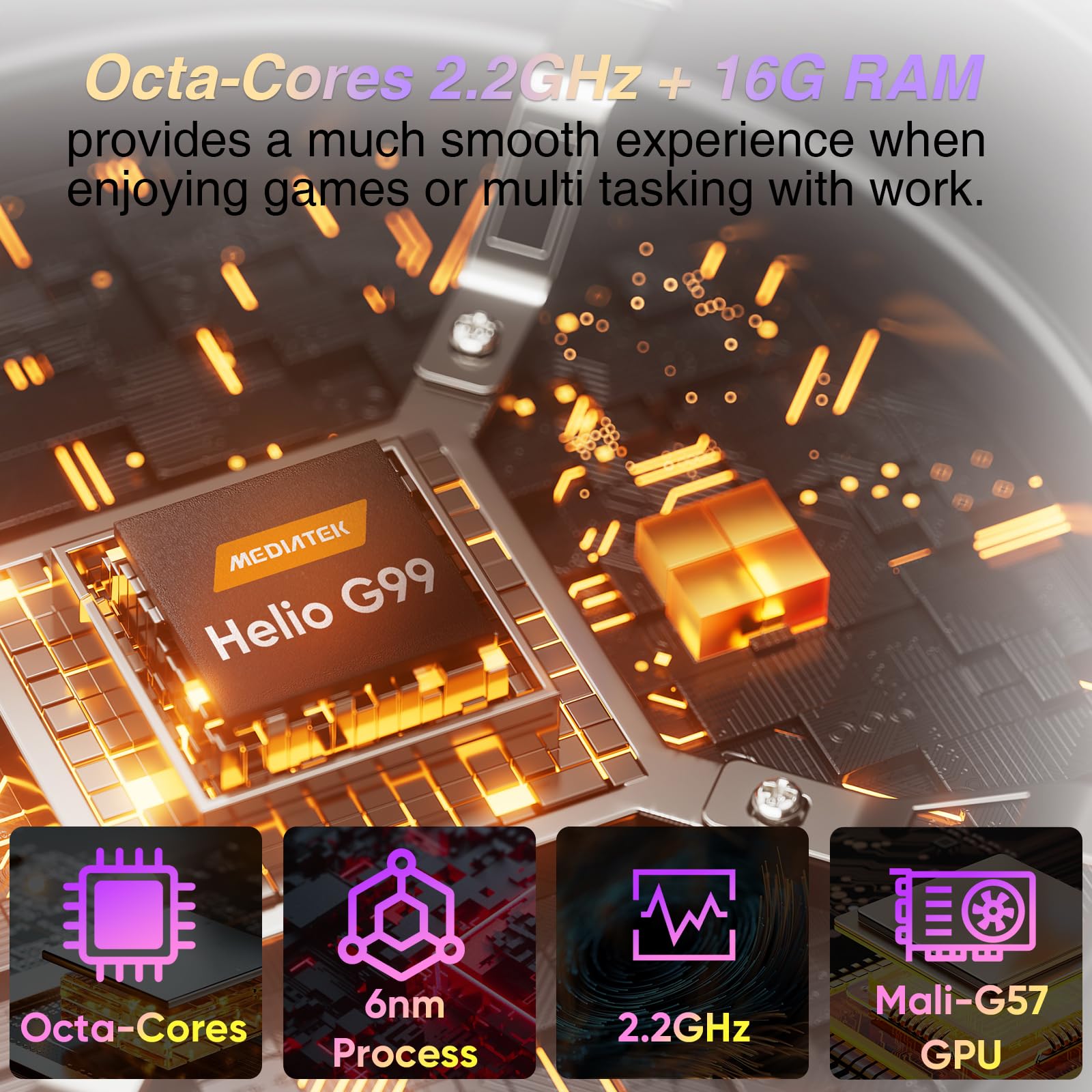 N-one Android 13 Tablet 11” 2K FHD Display | 16GB RAM 128GB Storage | Helio G99 Octa-Core | 1TB Expandable | 4G LTE SIM & GPS | 20MP Camera | 8600mAh Battery with Fast Charging | Perfect for Travel, Work & Kids Learning