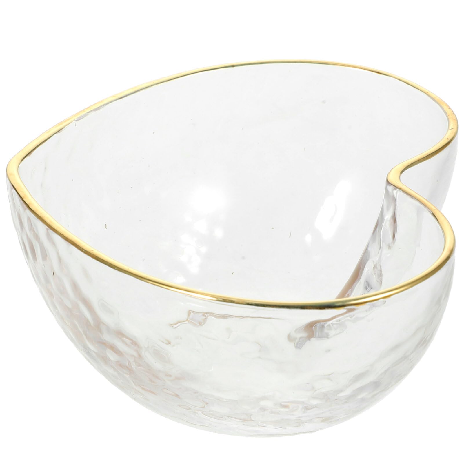 Luxshiny Elegant Heart-Shaped Dessert Bowl with Gold Trim - Perfect for Serving Fruit Salad, Snacks, Ice Cream & Trifle - Ideal for Entertaining, Parties & Special Occasions