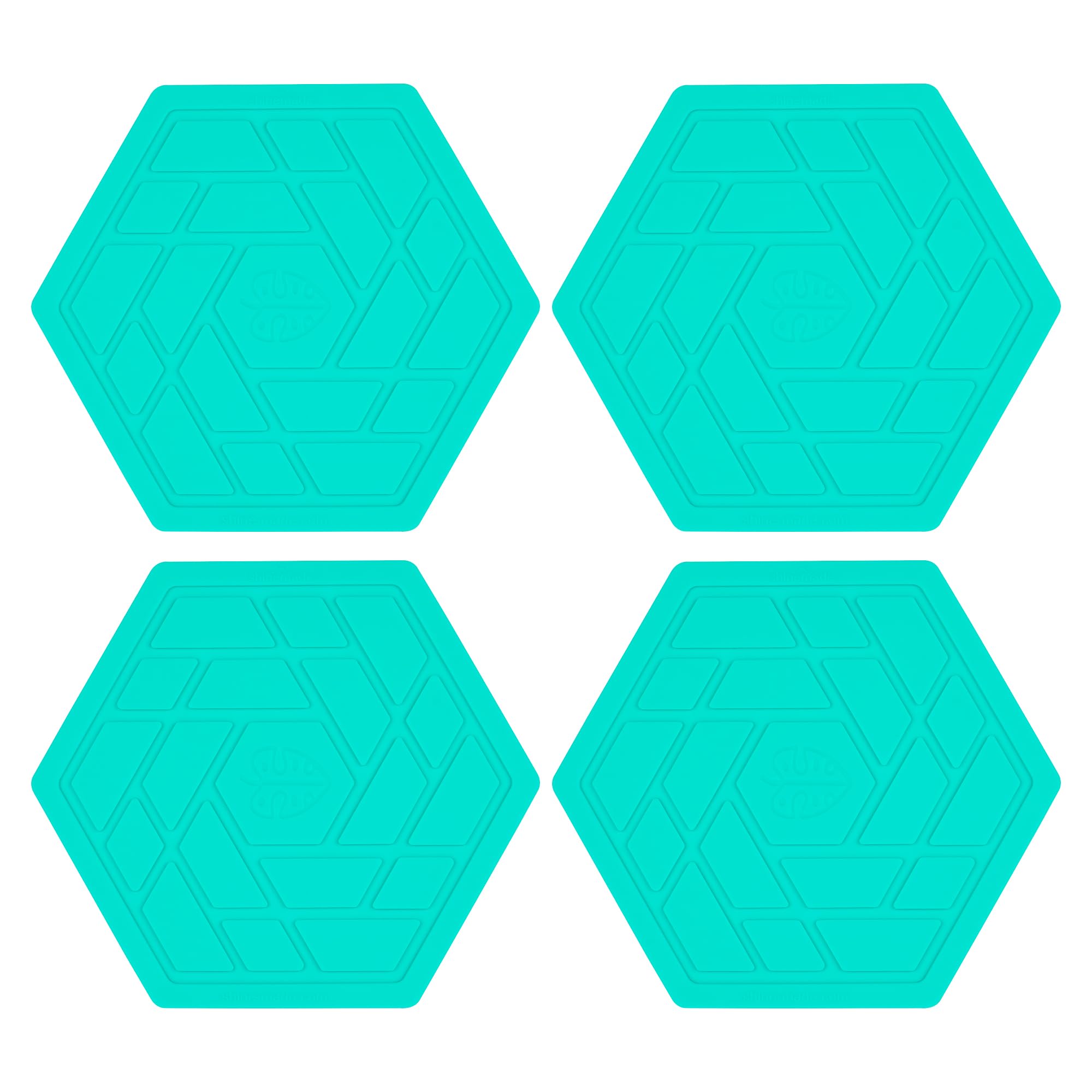 Premium Silicone Drink Coasters Set of 4 - Flexible, Heat-Resistant Non-Slip Coasters for Coffee Tables, Dining Tables & Home Decor (Aqua Blue) - Perfect for Parties, Daily Use & Protecting Furniture from Water Rings