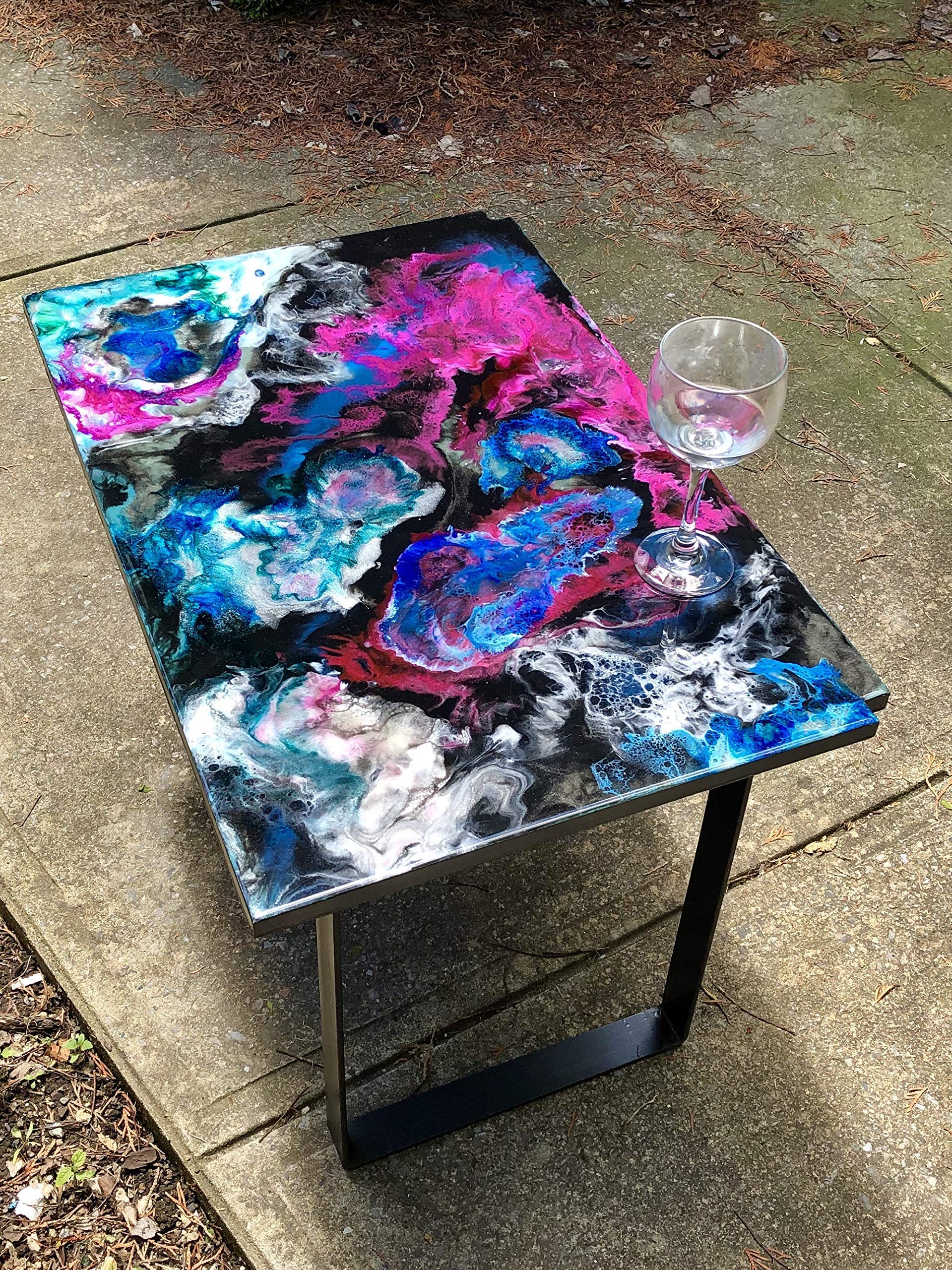 Handmade Recycled Coffee Table - Functional Abstract Art Painting Furniture for Living Room, Patio & Outdoor Decor | Unique Statement Piece for Home & Garden