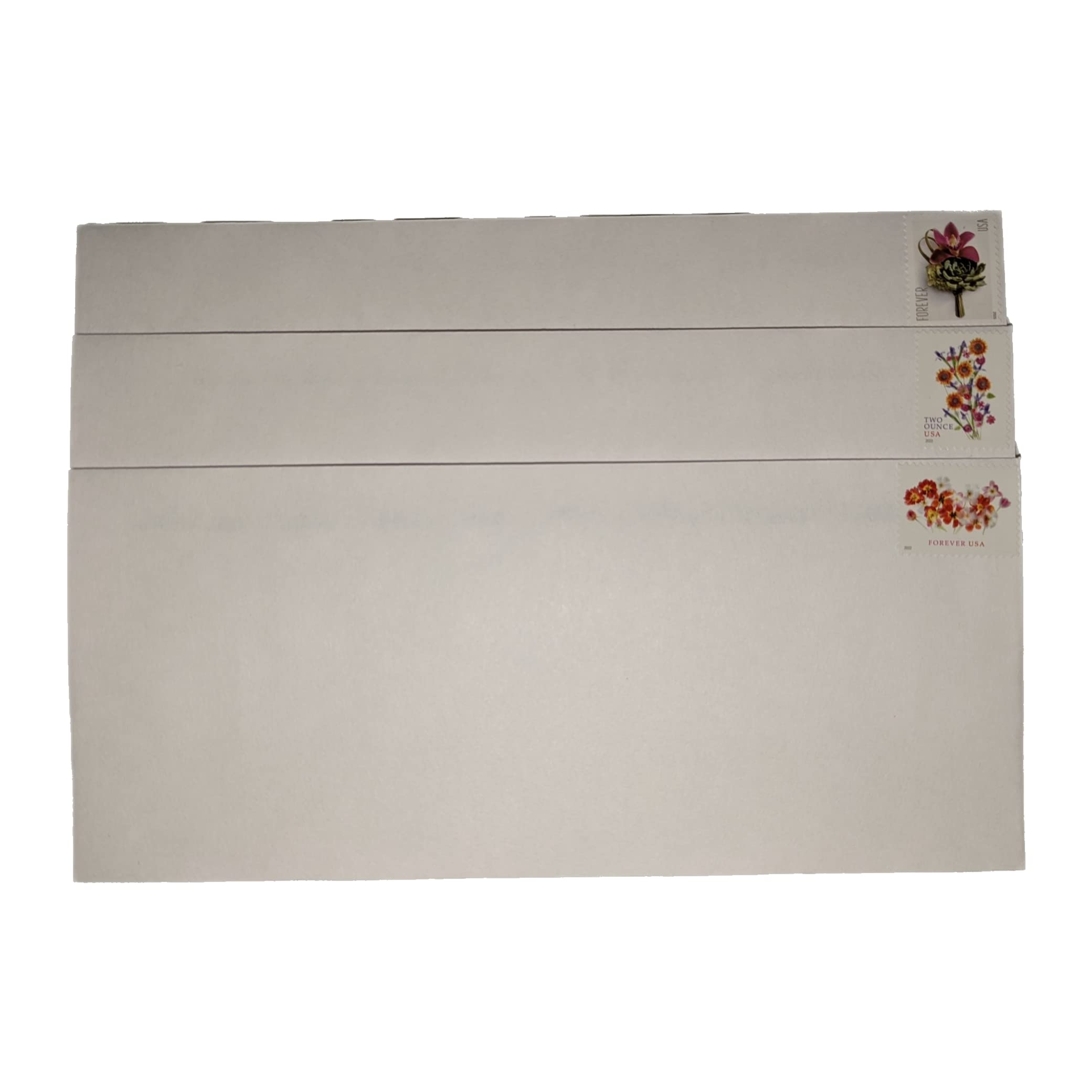 60 Stamped Envelopes with Floral Designs - Garden Plant & Flower Variety Pack for Wedding Invitations, Greeting Cards & Business Correspondence