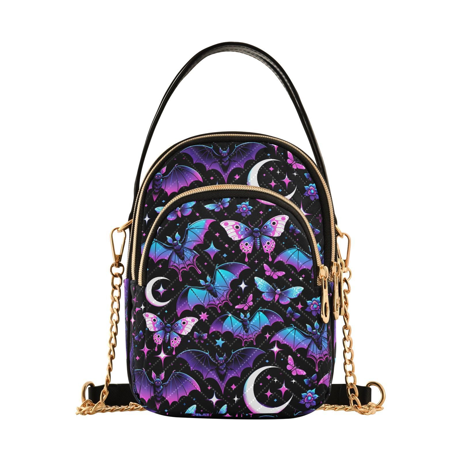 Trendy Quilted Crossbody Bag for Women - Gothic Skull Design Handbag with Phone Pocket | Perfect for Travel, Shopping & Everyday Use