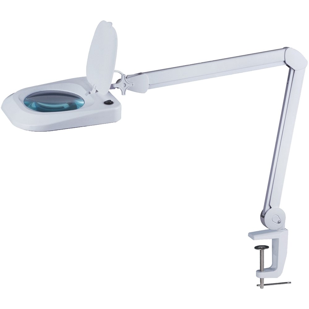 Adjustable Brightness LED Magnifying Lamp with Sturdy Desk Clamp - Perfect for Reading, Crafts, Jewelry Making & Detailed Work