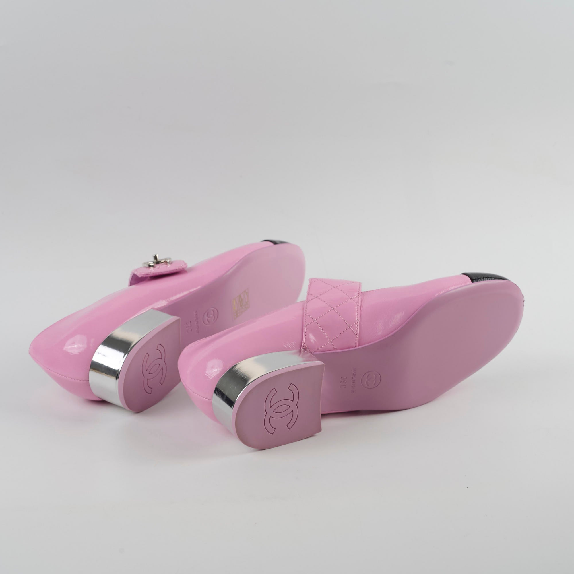 Chanel Pink Mary Jane Shoes for Women - Size 39 | Classic Ballet Flats for Office, Wedding & Special Occasions
