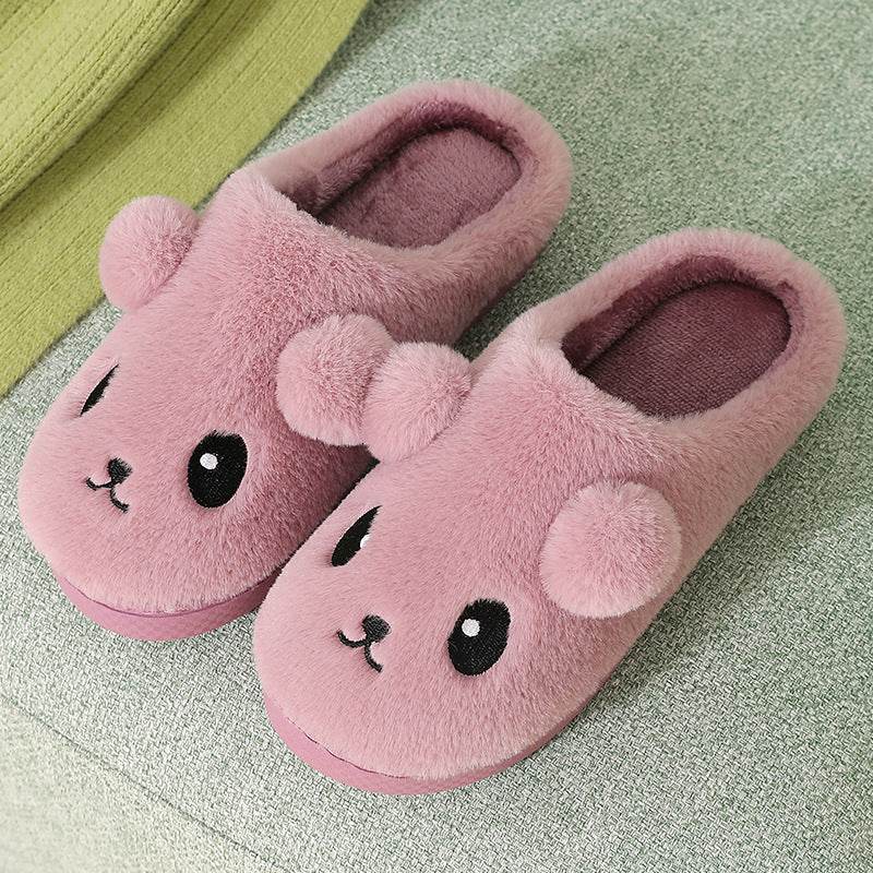 Cute Thick Sole Plush Slippers for Women - Soft & Cozy Indoor/Outdoor House Shoes - Perfect for Home, Lounge, and Dorm Comfort