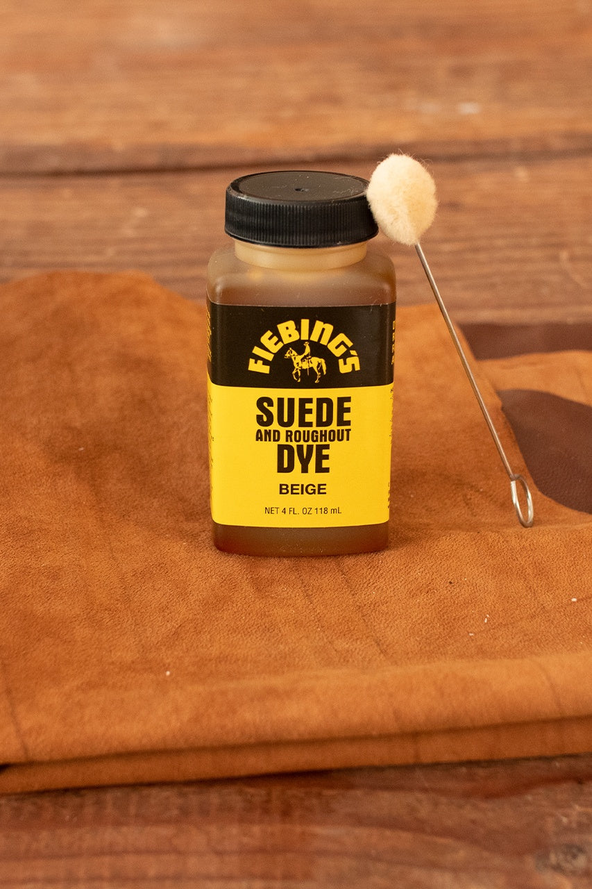 Fiebing's Suede Leather Dye - 4 oz (118 ml) Beige Color - Leather Shoe, Jacket & Bag Repair Kit for DIY Restoration & Color Touch-Up