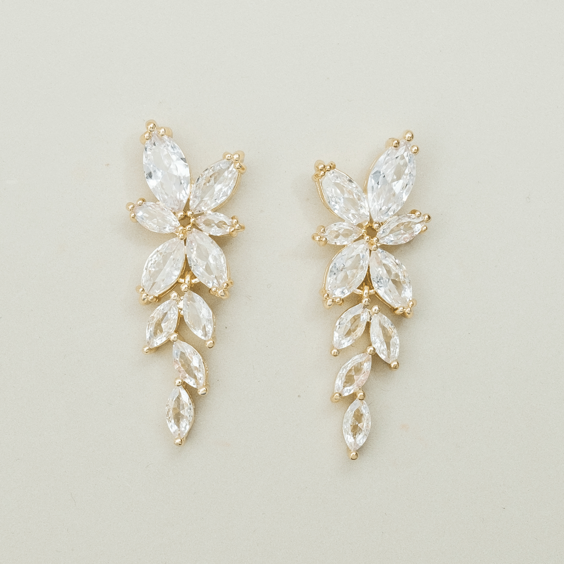 Kenzie Crystal Floral Drop Earrings – Elegant Dangling Jewelry for Women, Perfect for Weddings, Parties & Special Occasions
