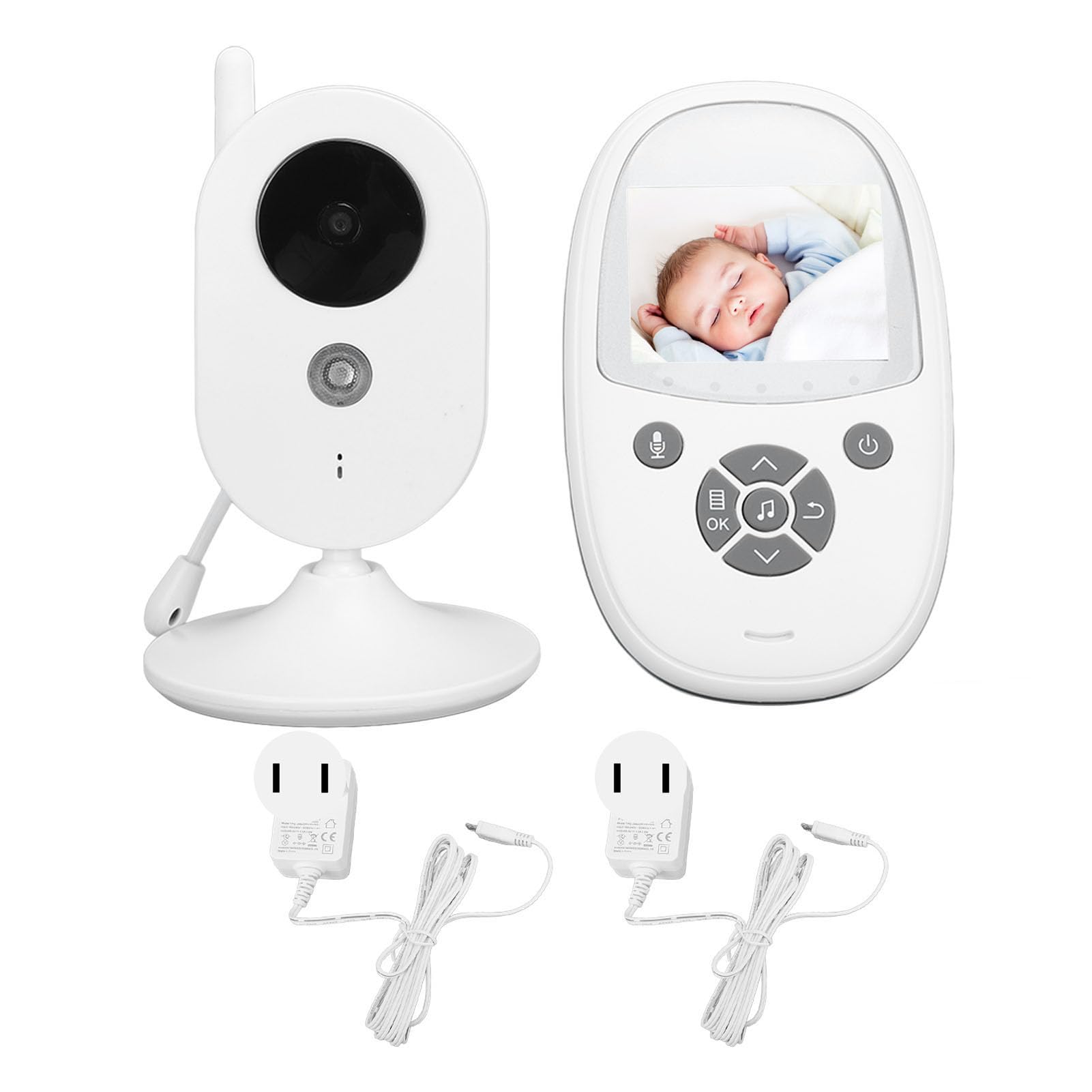 Wireless Baby Monitor with Dual Microphone & Night Vision - 100-240V Pet Camera for Home, Nursery, Office (US Plug) - Ideal for Parents, Pet Owners & Remote Monitoring