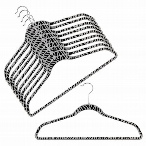 100-Pack Ultra-Slim Velvet Closet Hangers with Zebra Print - Space Saving Clothes Hangers for Shirts, Pants & Dresses - Perfect for Wardrobe Organization & Retail Stores