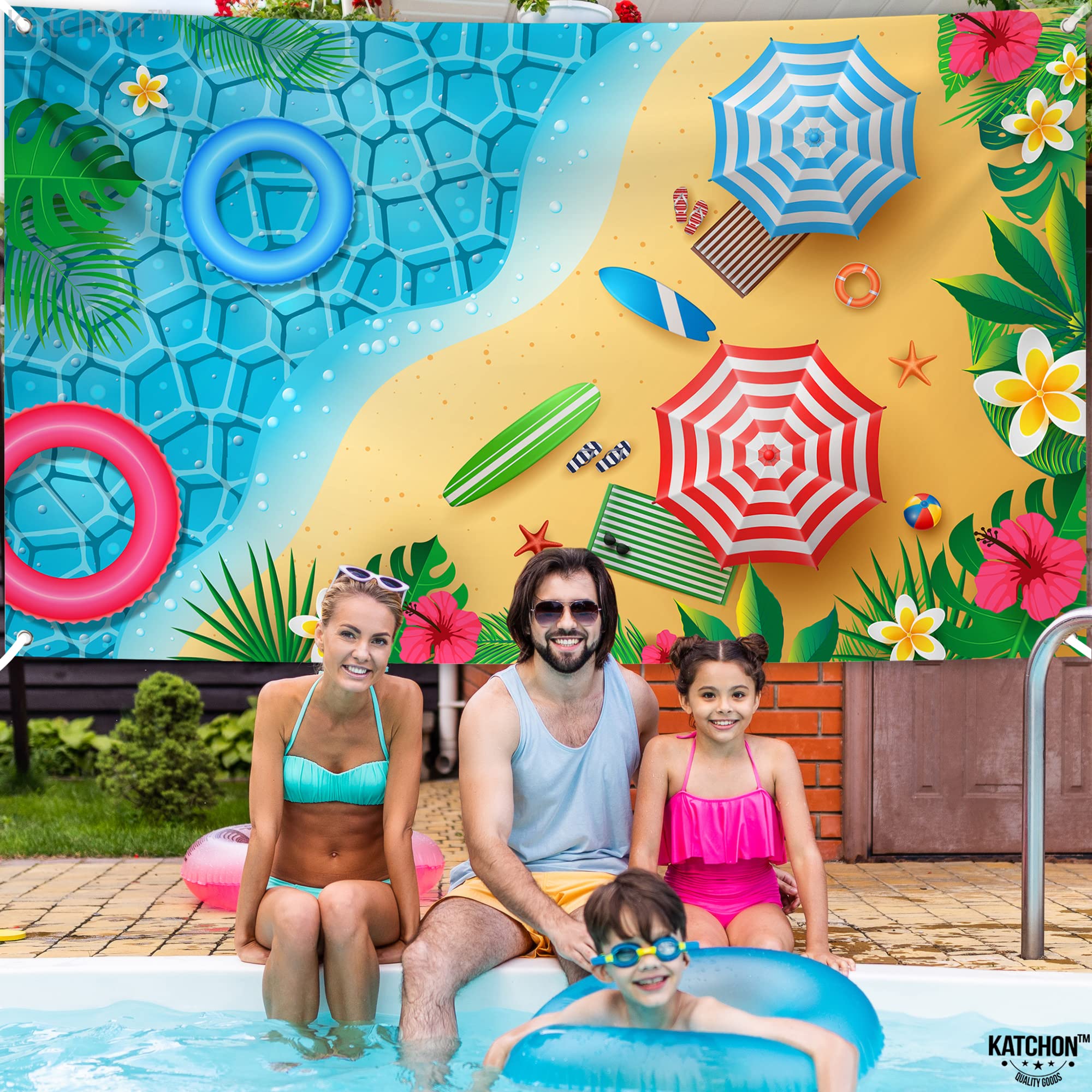 KatchOn Extra Large 72x44 Inch Summer Beach Banner Decorations - Vibrant Backdrop for Beach Parties, Summer Celebrations & Poolside Events | Perfect for Outdoor Decor, Photo Booths & Themed Gatherings