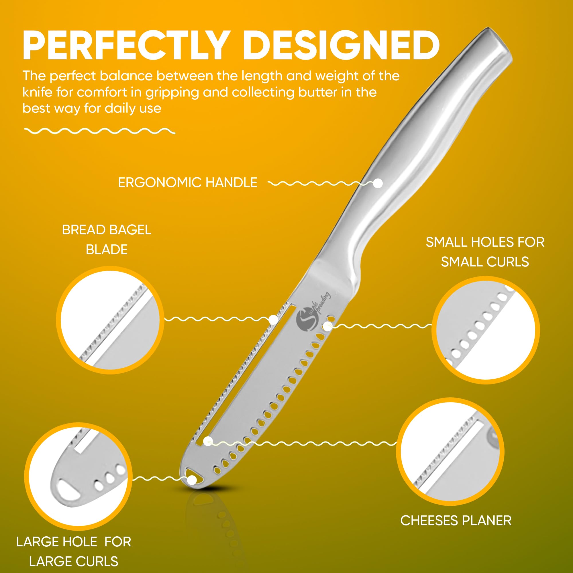 Magic Butter Knife Spreader & Curler - 3-in-1 Kitchen Tool for Effortless Butter Spreading, Perfect for Breakfast Toast, Baking & Entertaining - Complete Your Knife Set with This Unique Utensil