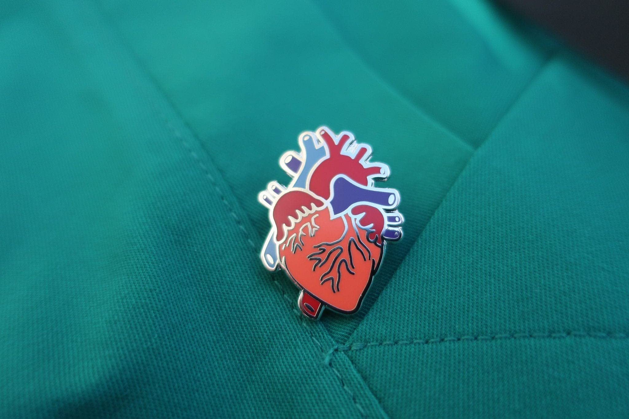 Jim Clift Design Human Heart Enamel Lapel Pin - Unique Gift for Doctors, Nurses & Medical Students - Perfect for White Coats, Scrubs & Jackets