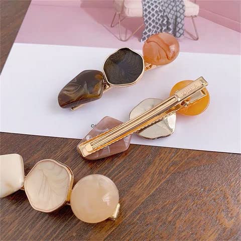 Korean Style Pearl Barrettes Hair Clips - Marble Alligator Bobby Pins with Rhinestones & Artificial Pearls - Elegant Hair Accessories Set for Girls & Women (2-Pack, Random Design) - Perfect for Weddings, Parties & Daily Styling