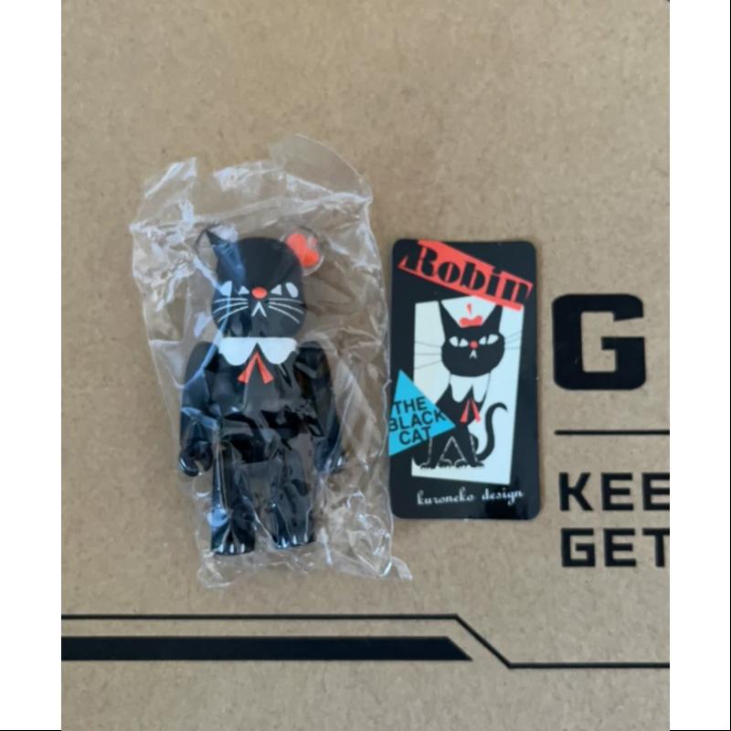 Bearbrick Series 43 ARTIST Robin the Black Cat Kuroneko 100% Collectible Figure - Perfect for Anime Fans, Art Collectors & Home Decor