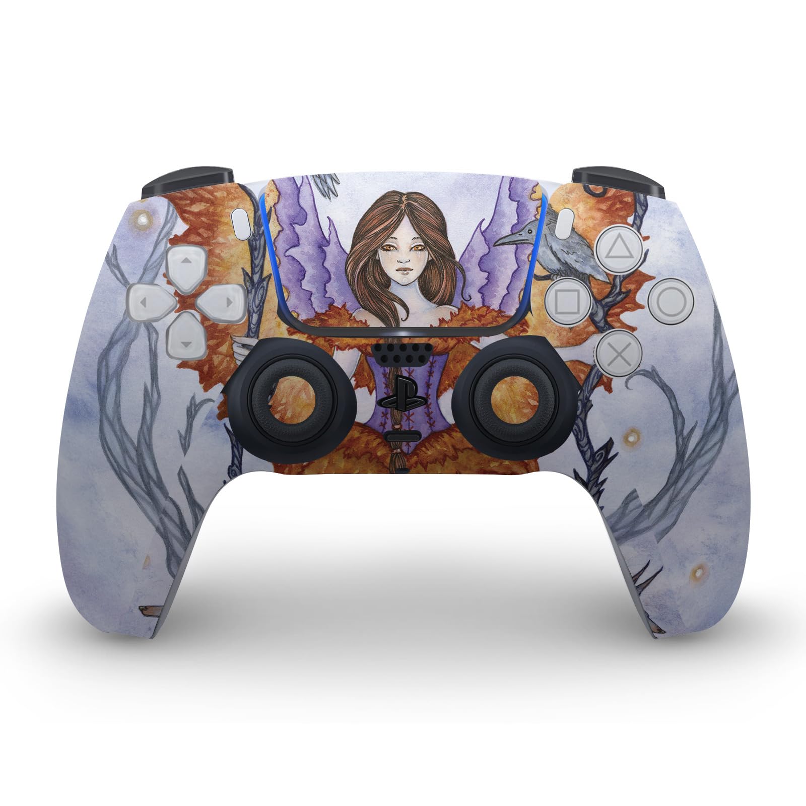 Official Licensed Amy Brown Raven Pixie Fairy Art Vinyl Skin Decal for Sony PlayStation 5 PS5 Digital Console & DualSense Controller - Protective Gaming Sticker for Enhanced Aesthetics & Grip - Perfect for Gamers & Collectors