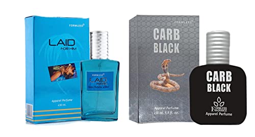 Formless Laid 30ml & Carb Black 30ml Perfume Set (2 x 1pc) - Long Lasting Fragrance for Women & Men, Perfect for Daily Wear, Date Night & Special Occasions