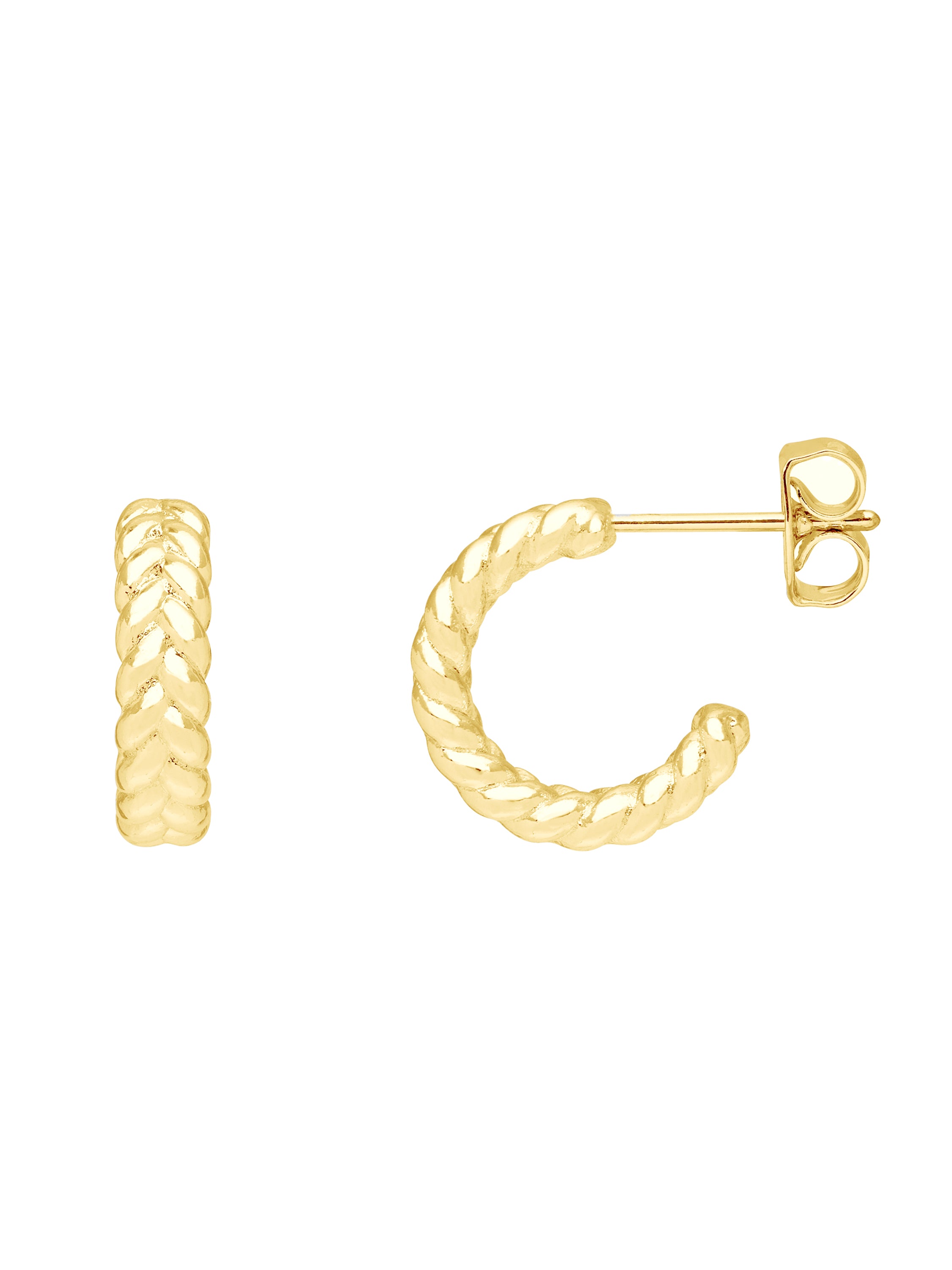 18K Gold Plated Large Woven Hoop Earrings for Women - Trendy Boho Chic Jewelry Gift - Perfect for Parties, Weddings & Everyday Wear (Ebe5106G)