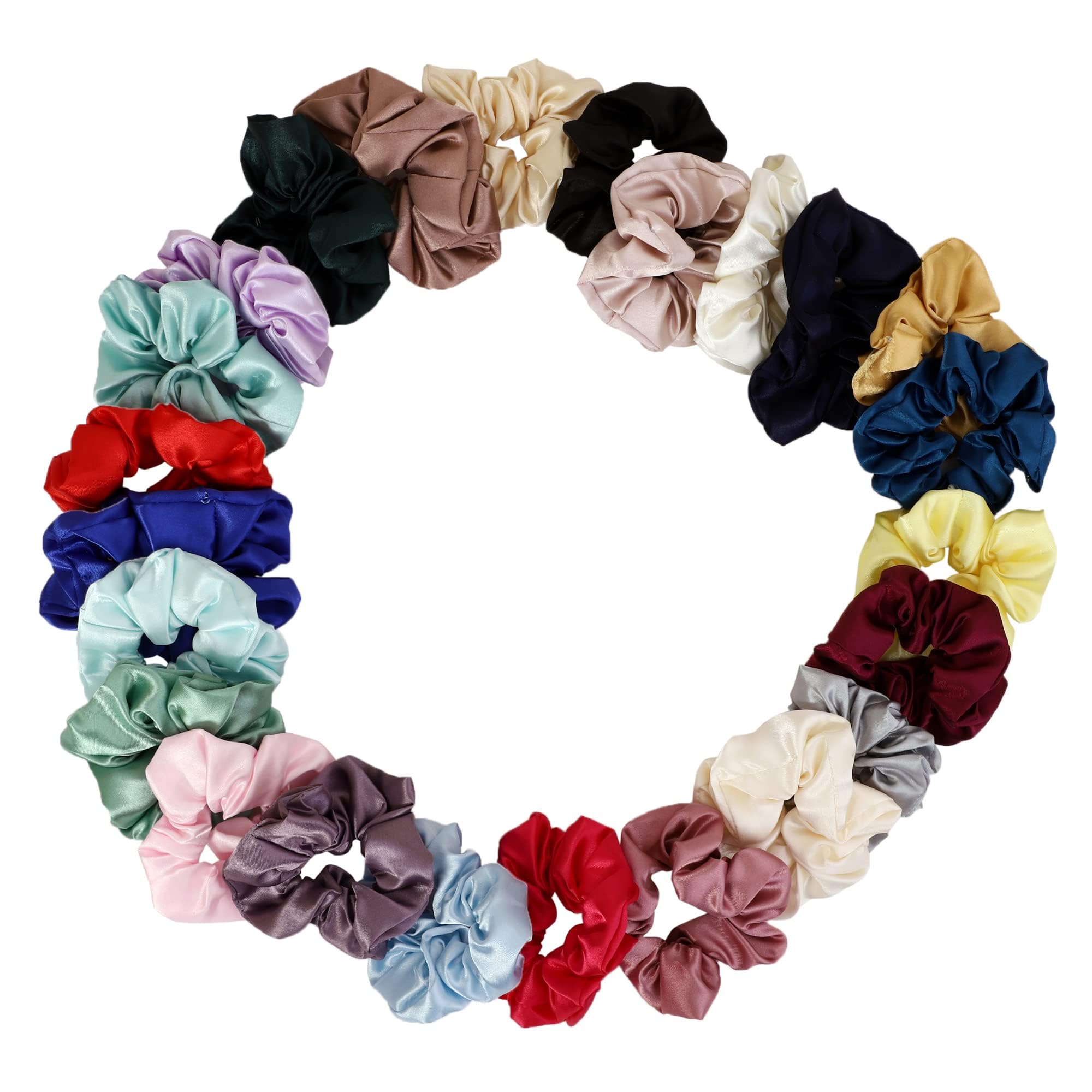 Premium Starvis Hair Scrunchies - Soft Chiffon & Cotton Elastic Hair Bands for Women & Girls (24-Pack) - Perfect for School, Workouts, and Everyday Styling