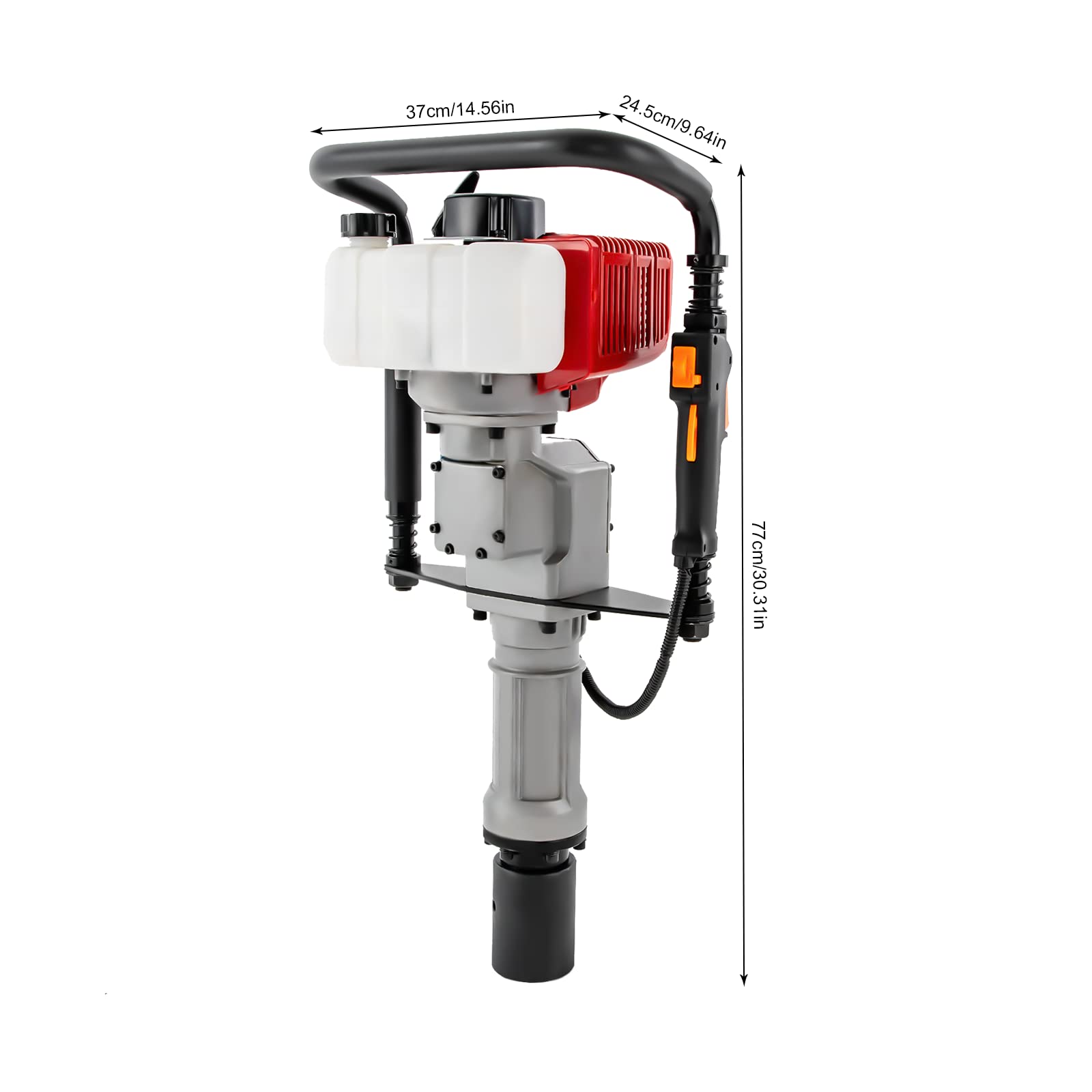 52CC 2-Stroke Gas Powered Post Pile Driver - Lightweight Handheld Gasoline Fence Post Driver for Farm, Ranch & Construction - Perfect for Installing T-Posts, Fencing & Landscaping Projects
