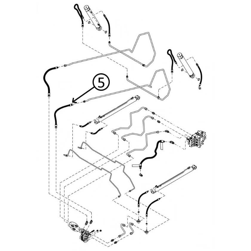 Bobcat T450 Hydraulic Hose - Arm Pivot Loader Tilt Circuit Replacement Part #5 - Durable & Reliable for Construction & Farming Equipment