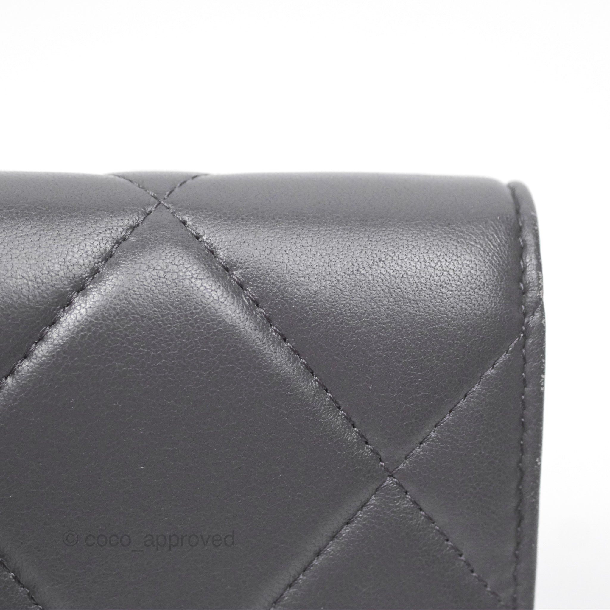 Chanel 19 Short Flap Wallet in Grey with Gold Hardware - Luxury Compact Wallet for Everyday Use & Special Occasions