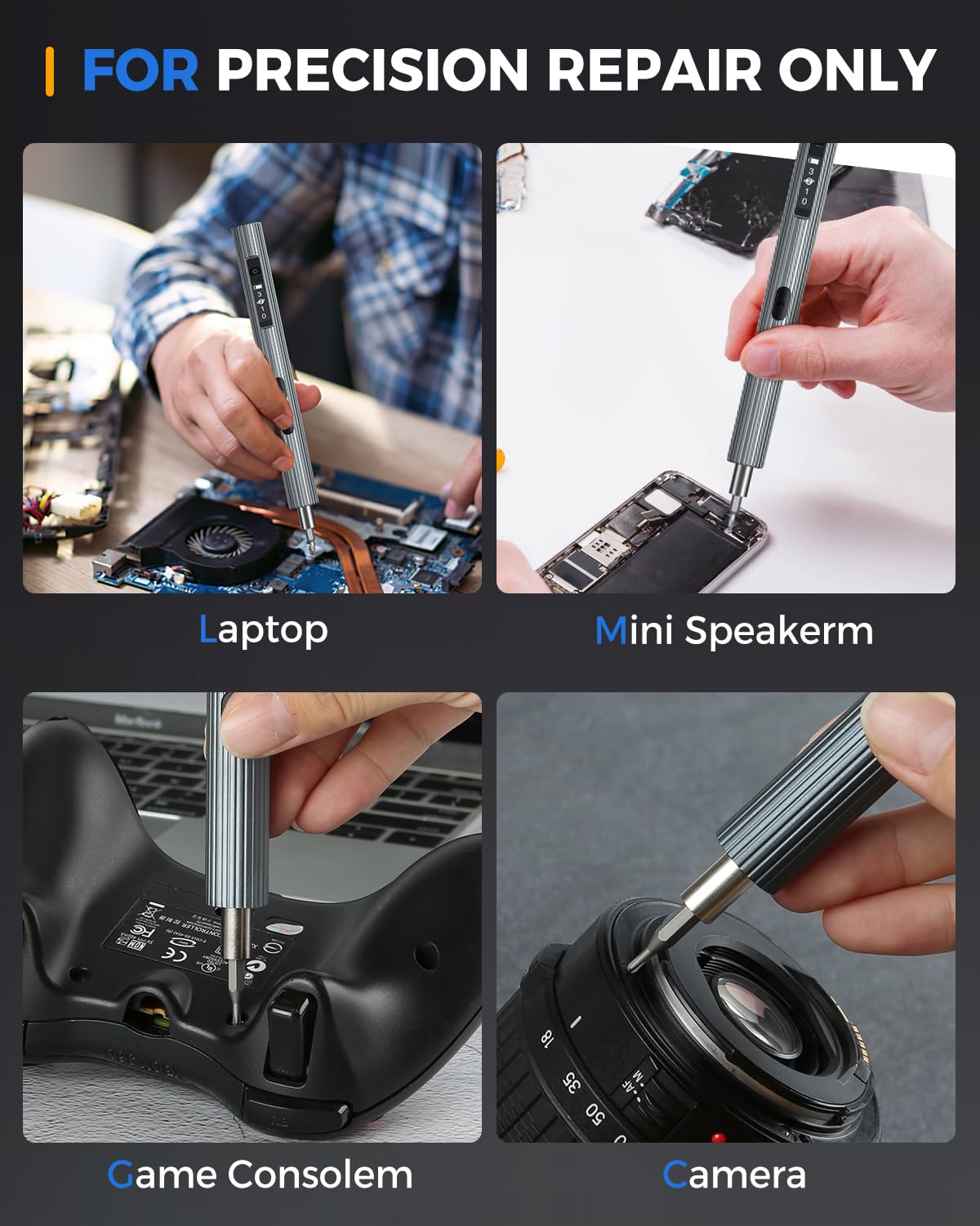 LIFEGOO 58-in-1 Mini Electric Screwdriver Set with 50 Magnetic Bits & Digital Display - Precision Repair Tool Kit for Electronics, Phones, Cameras, Laptops, Watches - Perfect for DIY Home Repairs & Professional Technicians