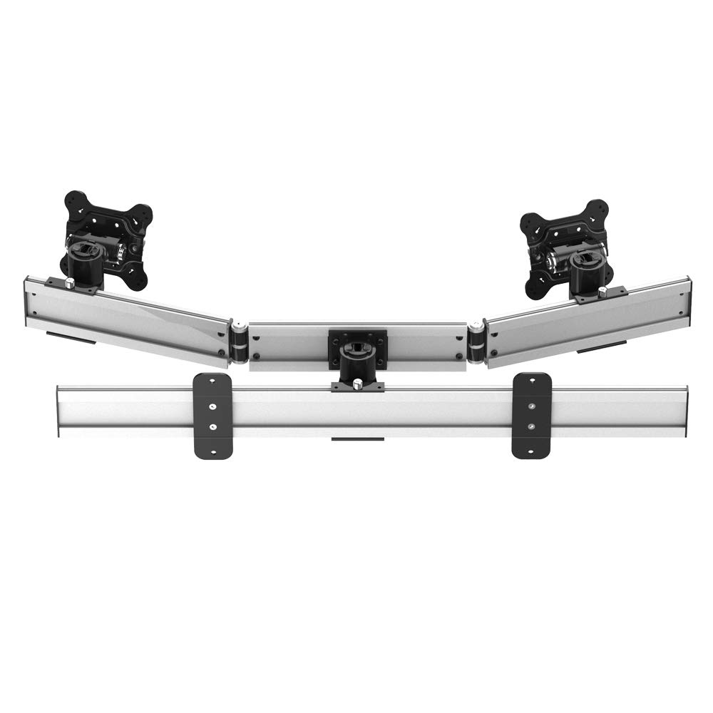 Dual Monitor Slideable Wall Mount for Apple Displays - Adjustable VESA Bracket for Home Office & Gaming Setup