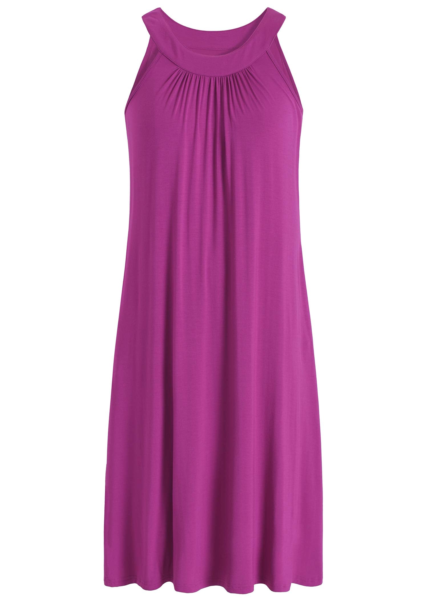 Women's Bamboo Viscose Sleeveless Nightgown with Pockets - Soft Comfortable Sleepwear for Summer & Lounge Wear - Perfect for Bedtime, Relaxing at Home or Vacation