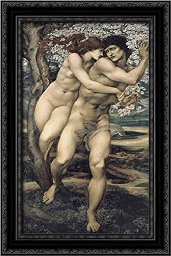 Edward Burne-Jones The Tree of Forgiveness 16x24 Framed Canvas Art - Elegant Black Ornate Wood Wall Decor for Living Room, Bedroom & Office