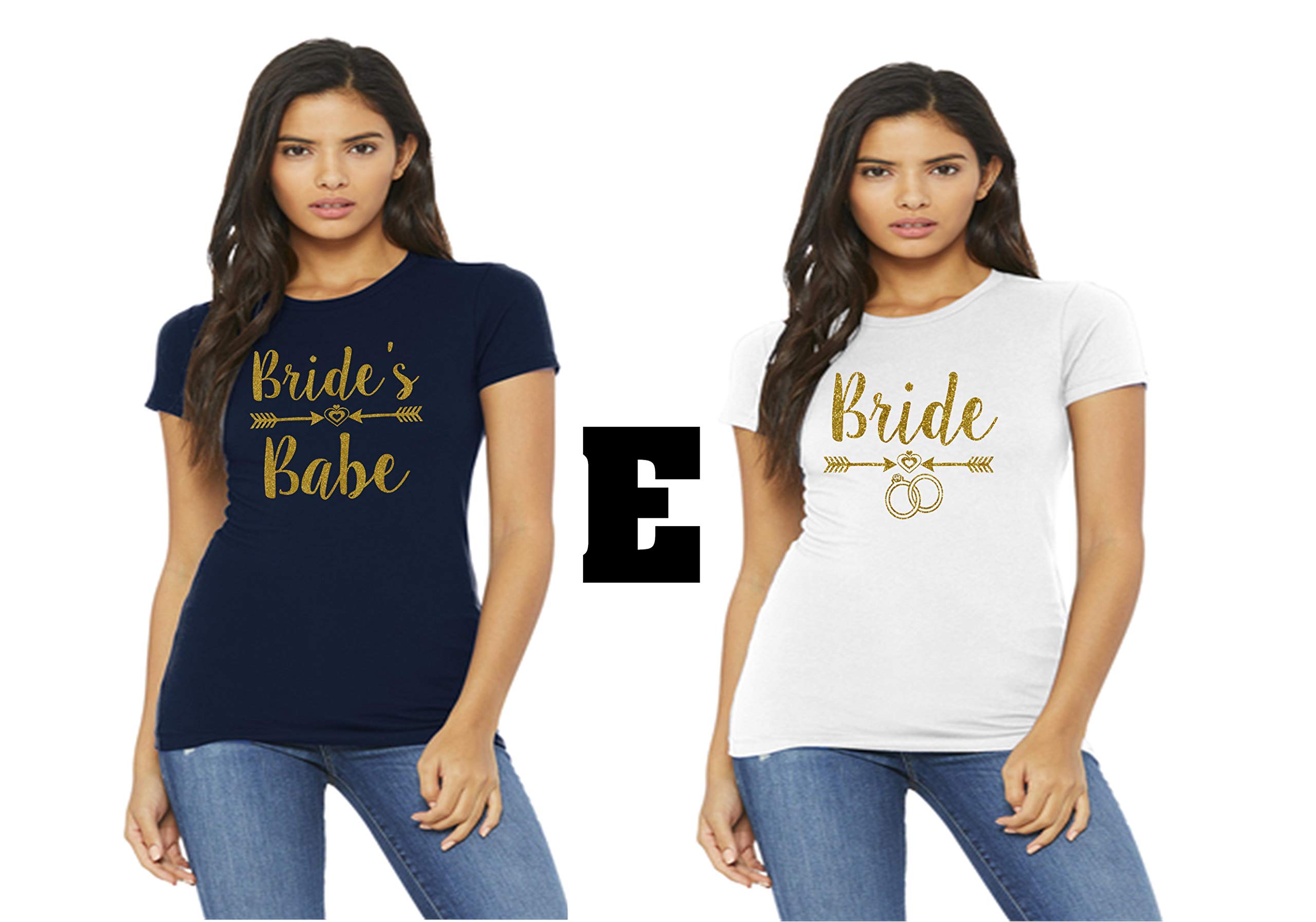 SEC Apparel Bride's Babe Vinyl Iron On Transfer - Team Bride Design for DIY T-Shirts, Wedding Party, Bachelorette Gifts & Bridal Squad Apparel (Size S)