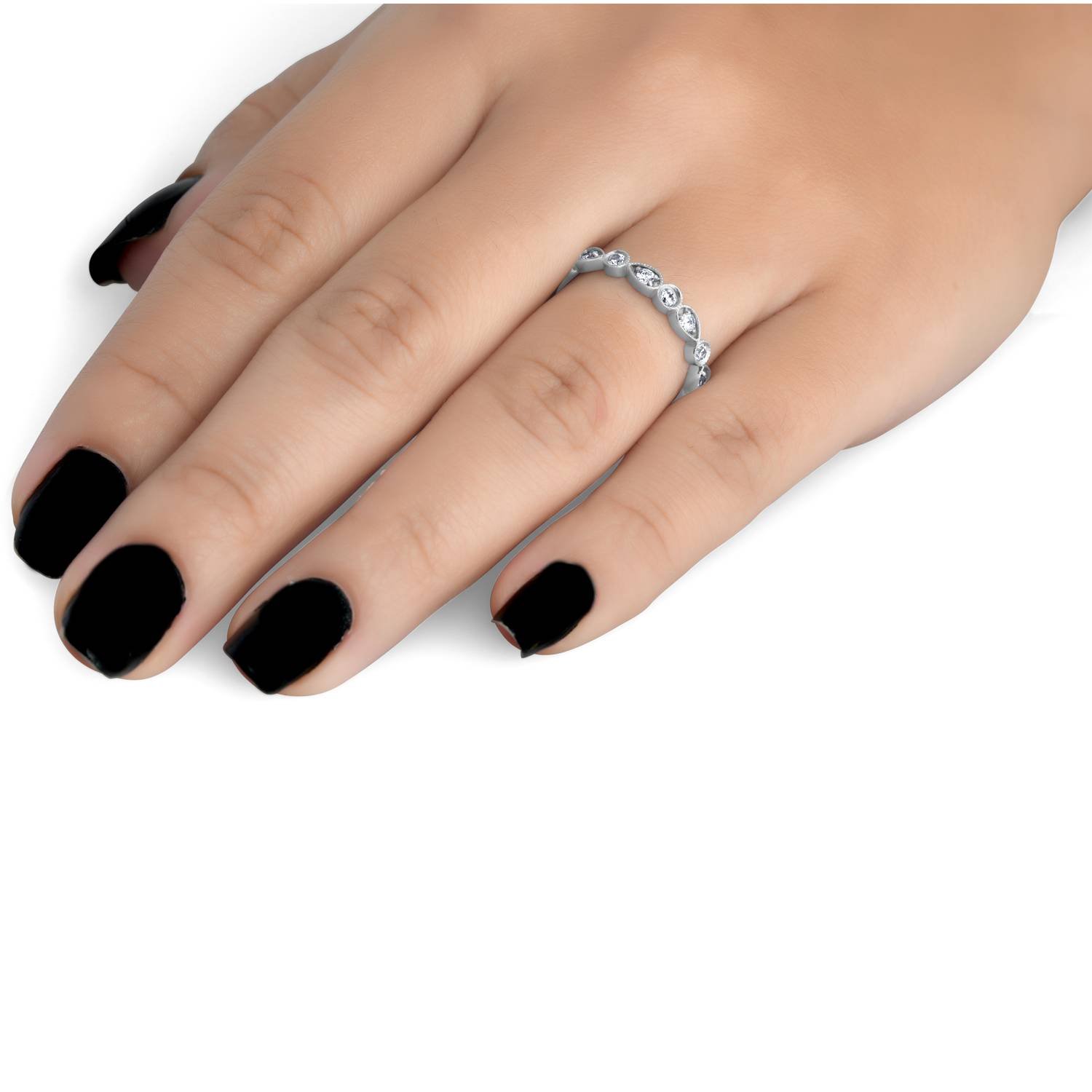 1/4 Carat Diamond Wedding Ring for Women - Stackable 10k White Gold Anniversary Band - Perfect for Bridal Sets, Engagement, and Special Occasions