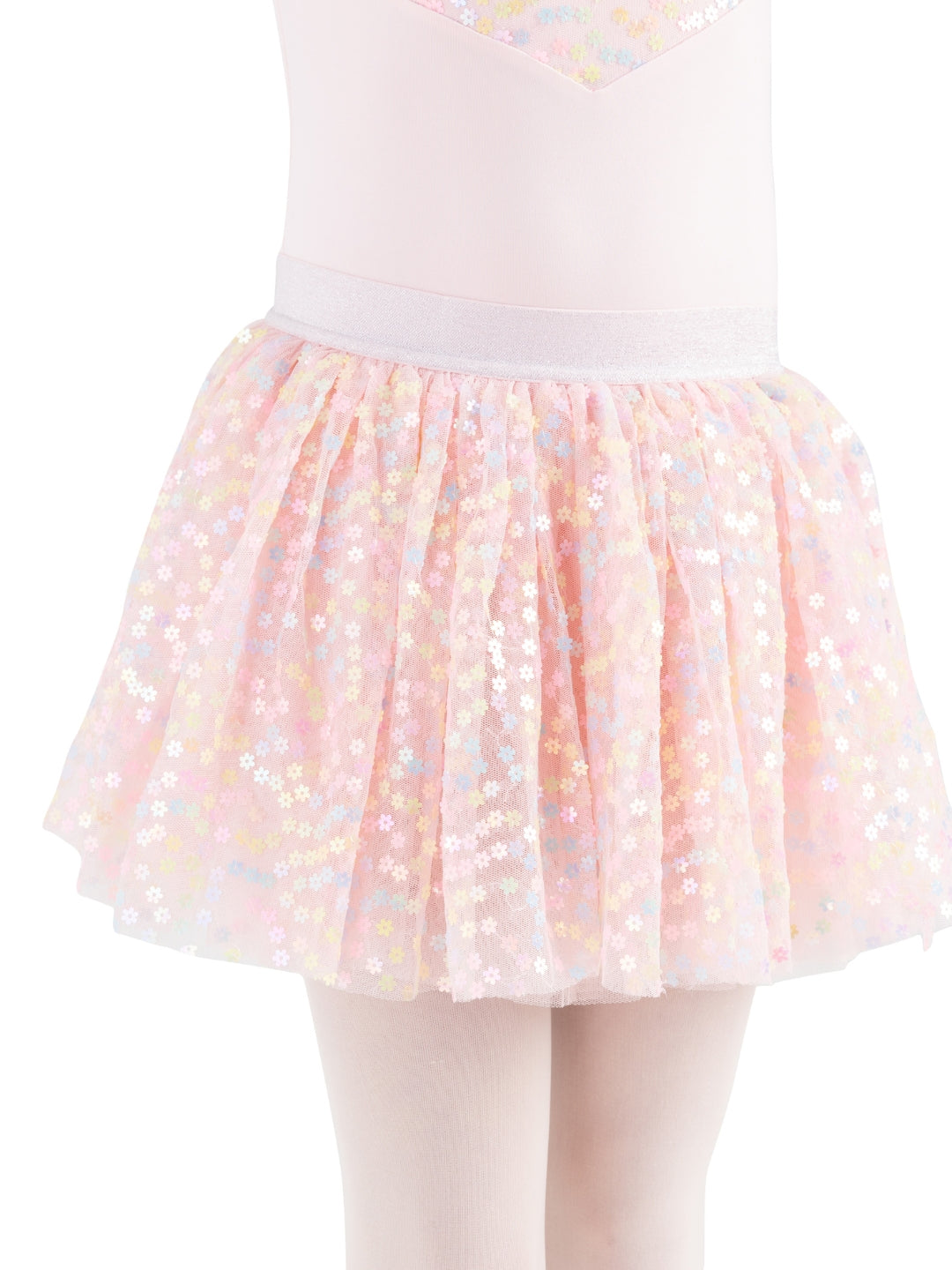 12226C Flower Fairy Glimmer Tutu Skirt for Girls - Sparkly Ballet Dance Skirt with Floral Design - Perfect for Ballet Recitals, Dance Performances & Fairy Costumes