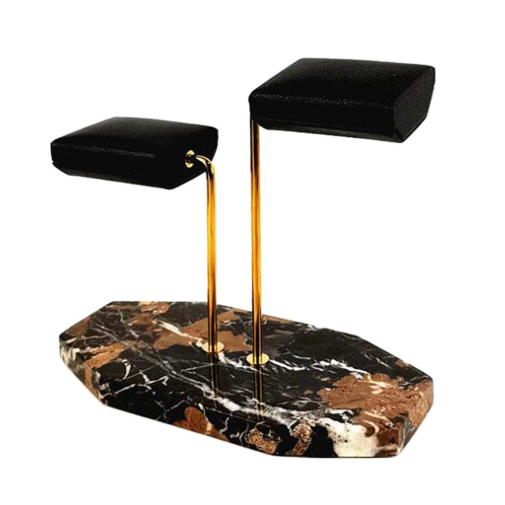Elegant Marble Base Watch Stand with Metal Rod - Jewelry & Bracelet Display Holder for Stylish Organization | Perfect for Dressers, Vanities & Retail Displays