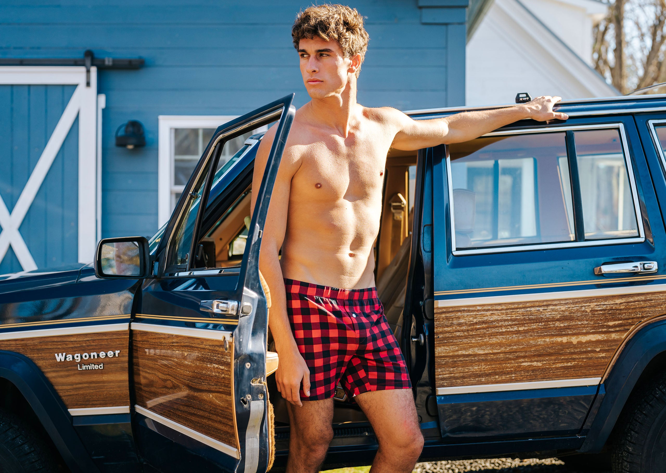 Men's Slim Fit Boxer Briefs - Red Buffalo Check Plaid Underwear for Comfort & Style | Perfect for Everyday Wear, Gym & Travel