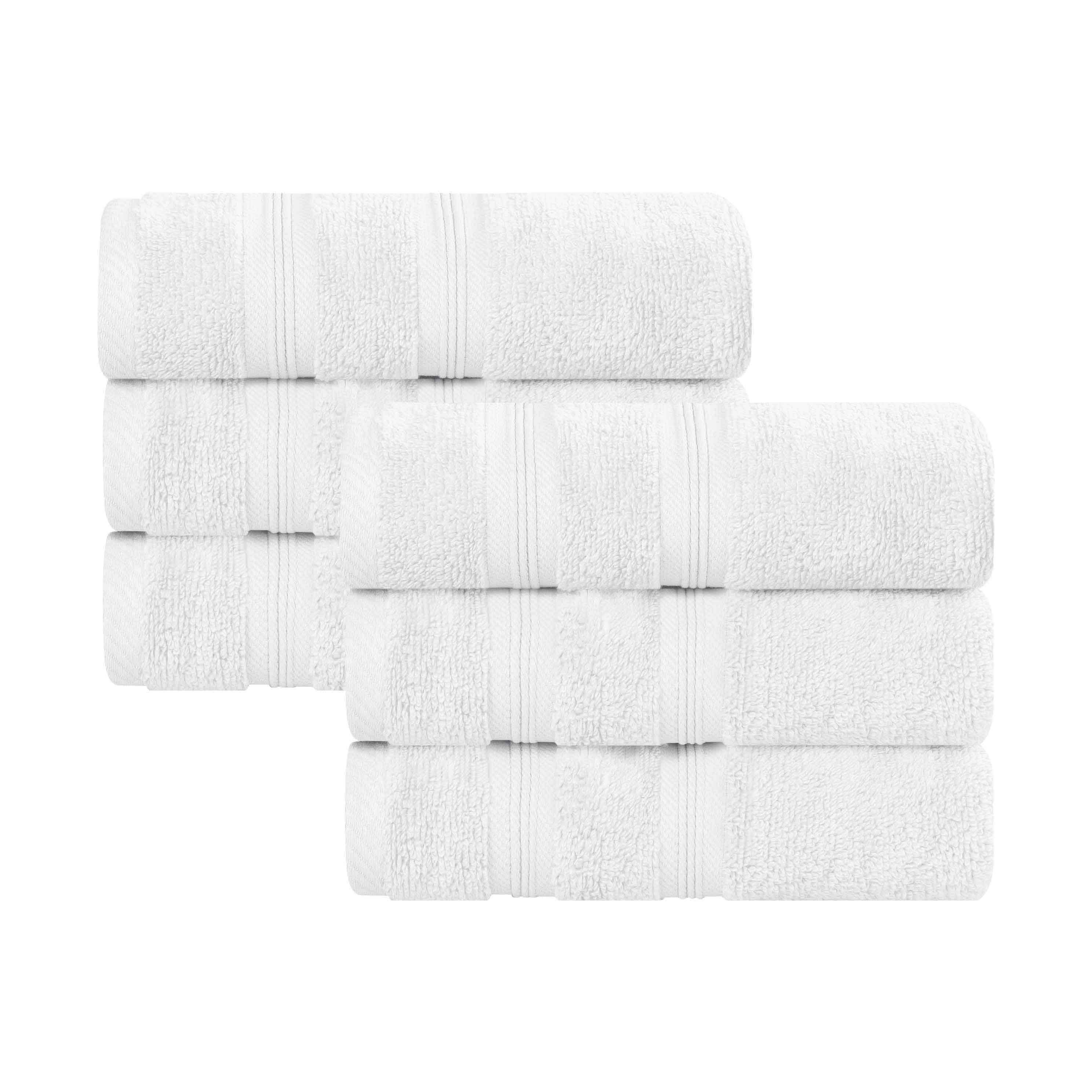 Premium 6-Pack Medium Weight Cotton Hand Towels - Soft, Absorbent & Zero Twist for Bathroom, Kitchen & Gym - Smart Dry Technology for Quick Drying