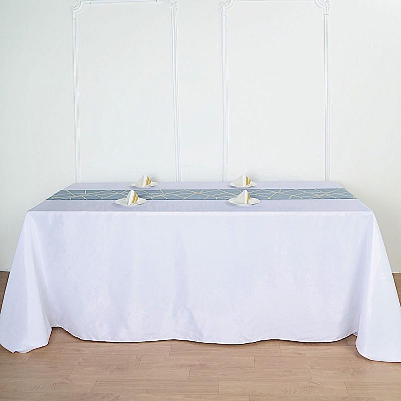 12x108 Inch Geometric Polyester Table Runner for Weddings, Banquets & Home Decor - Elegant Dining Table Cover for Parties, Events and Holiday Celebrations