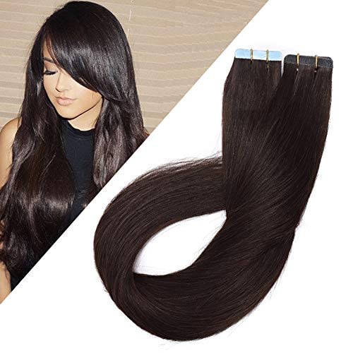 Benehair Remy Tape in Hair Extensions 22 Inch - 100% Human Hair Dark Brown (#2) - 150g 60pcs Seamless Skin Weft for Natural Volume & Length - Perfect for Weddings, Parties & Daily Styling