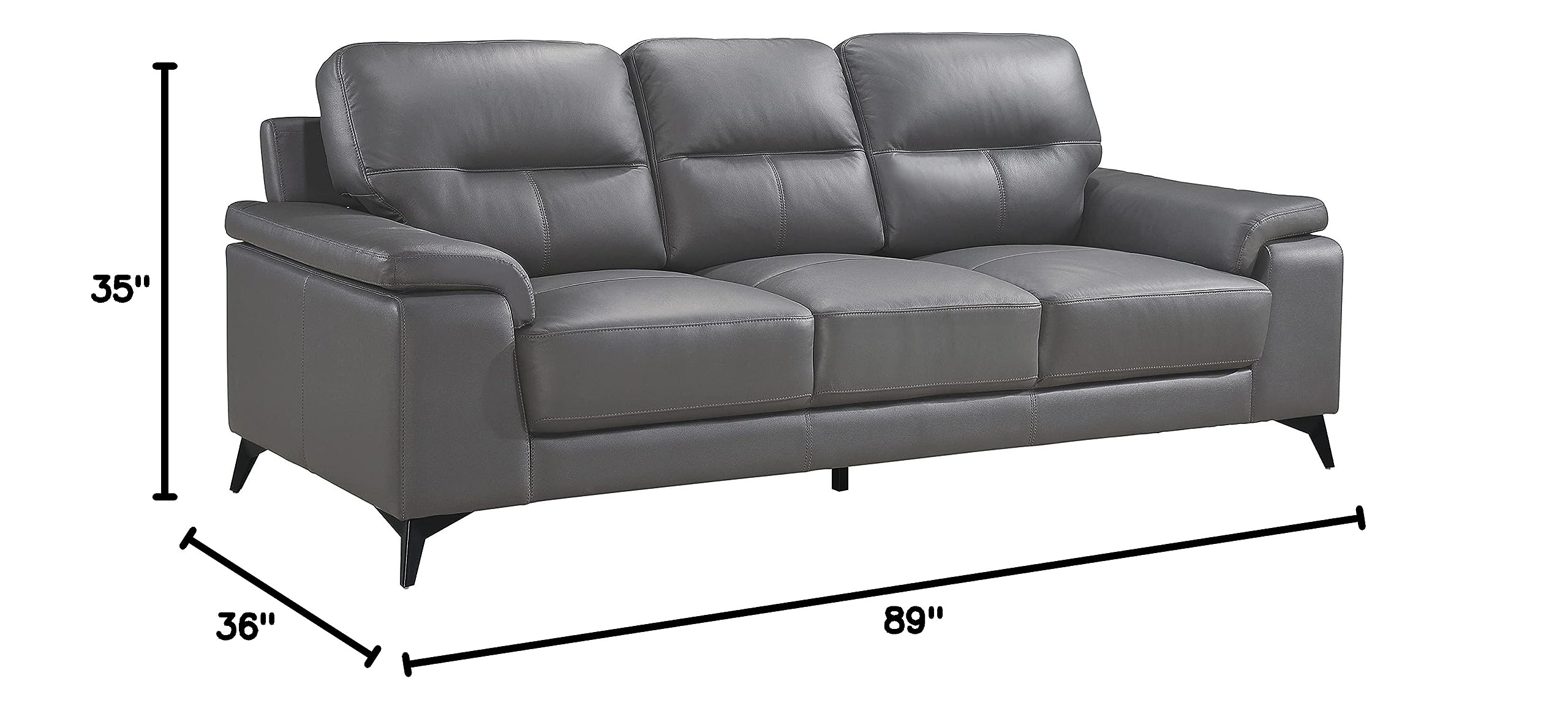 Lexicon Iglesia Modern Living Room Sofa - Dark Gray Fabric Couch for Small Spaces, Comfortable & Stylish - Perfect for Apartments, Condos, and Cozy Homes