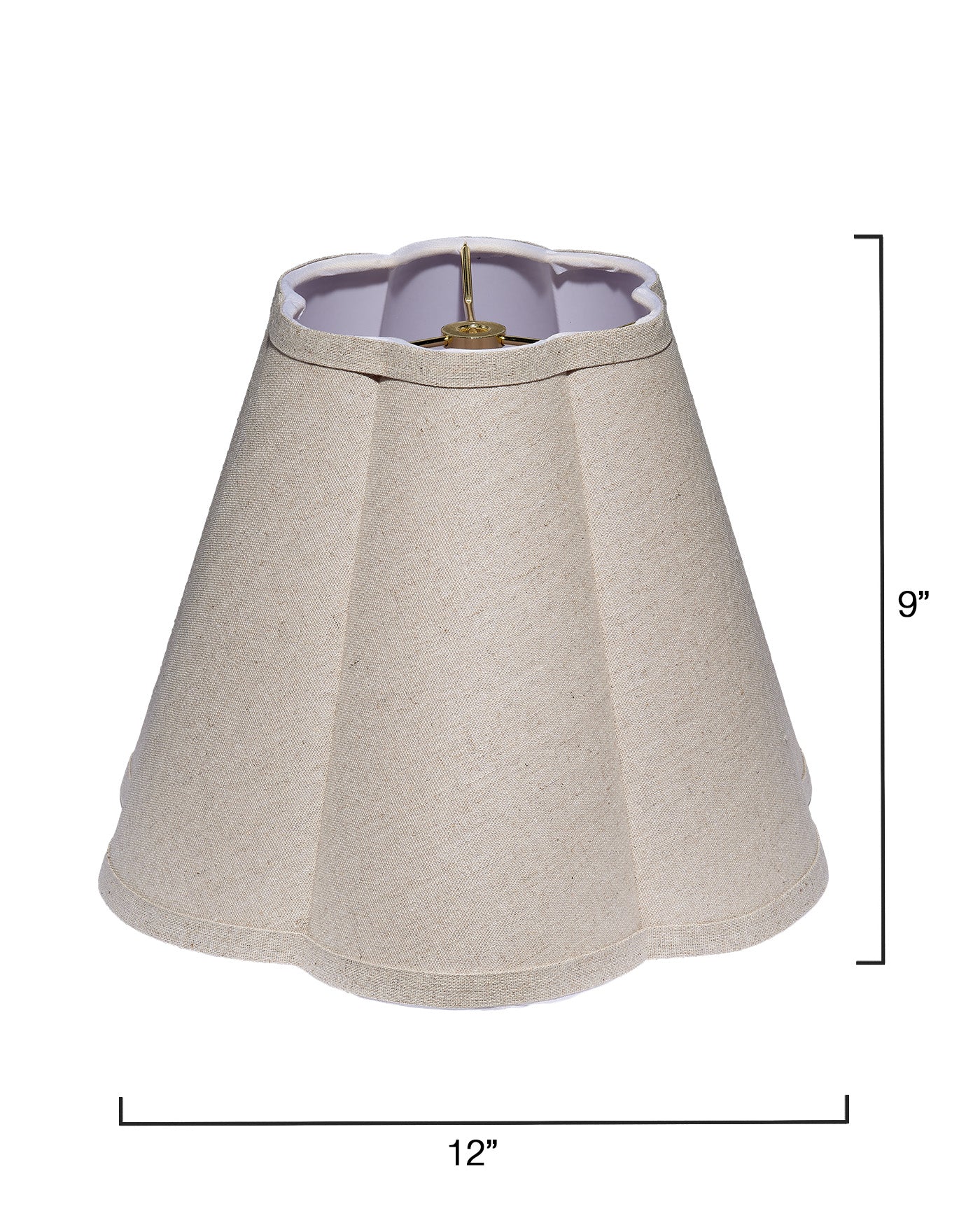Natural Linen Scalloped Lamp Shade - Elegant Handmade Fabric Lampshade for Bedroom, Living Room & Nursery Decor - Perfect for Boho, Farmhouse & Coastal Style Homes