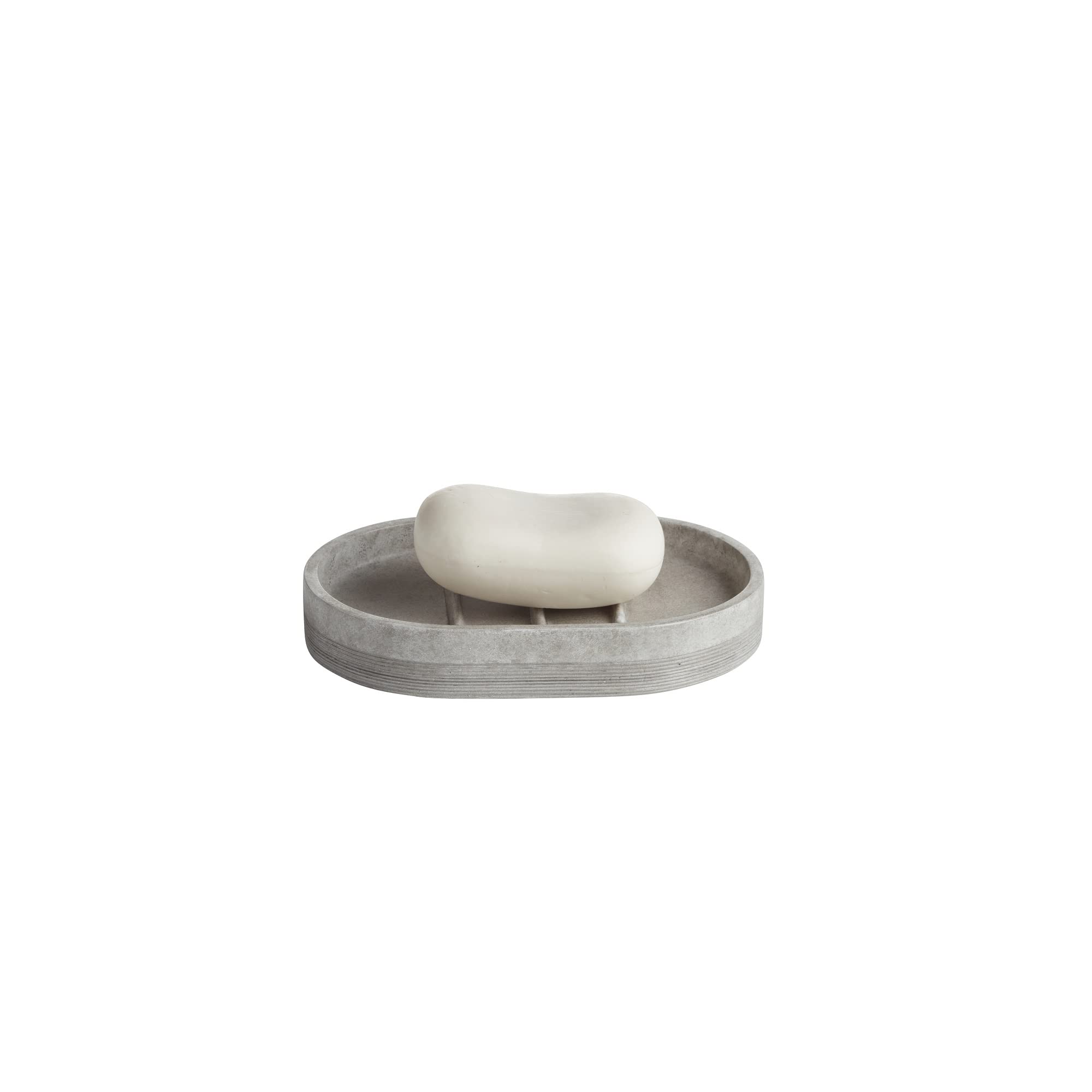 Premium Gray Ceramic Soap Dish for Bathroom - Non-Slip Shower Soap Holder with Drainage Holes | Perfect for Showers, Bathtubs, and Sink Countertops