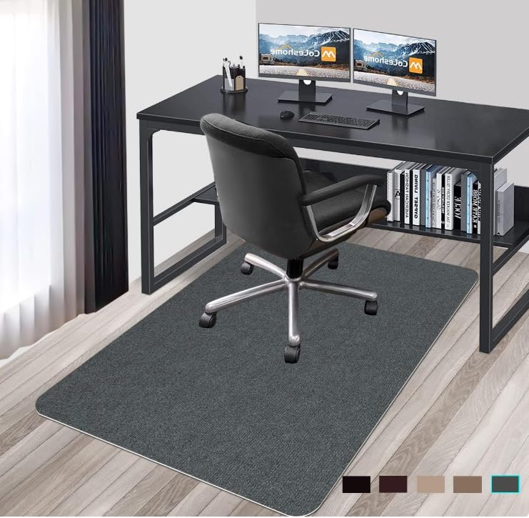 Non-Slip Office Chair Mat for Carpet - Heavy Duty Desk Floor Protector for Hardwood & Carpeted Floors | Perfect for Home Office, Gaming Setup & Workspace Protection