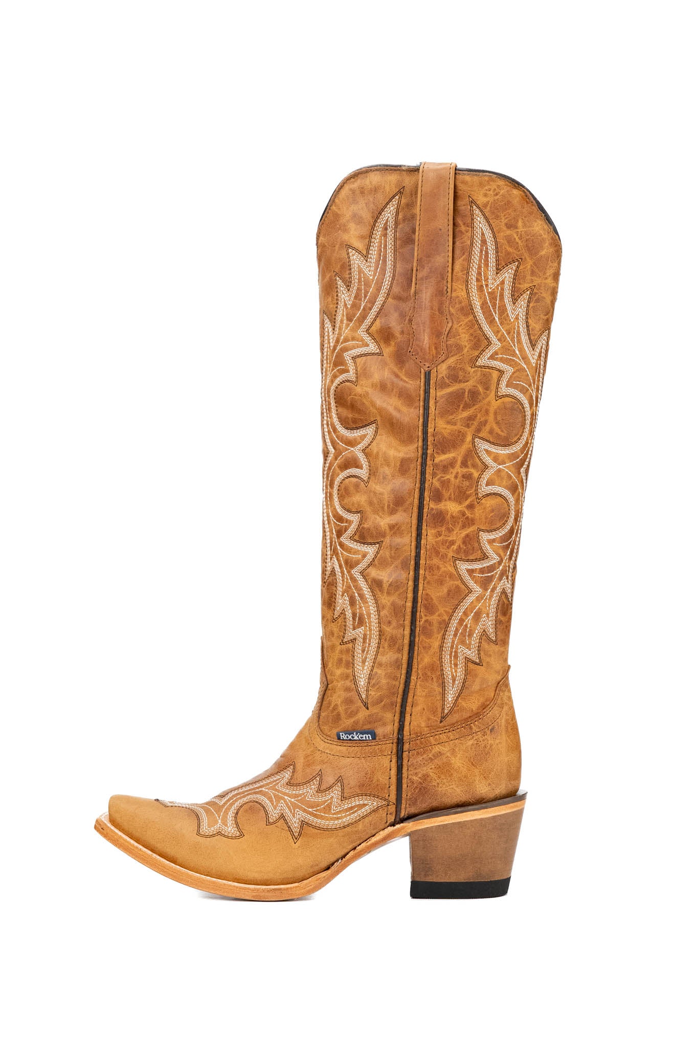 Odette Tall Snip Toe Cowgirl Boots for Women - Western Riding Boots with Pointed Toe & Stacked Heel | Perfect for Country Dancing, Rodeo Events & Fashion Outfits