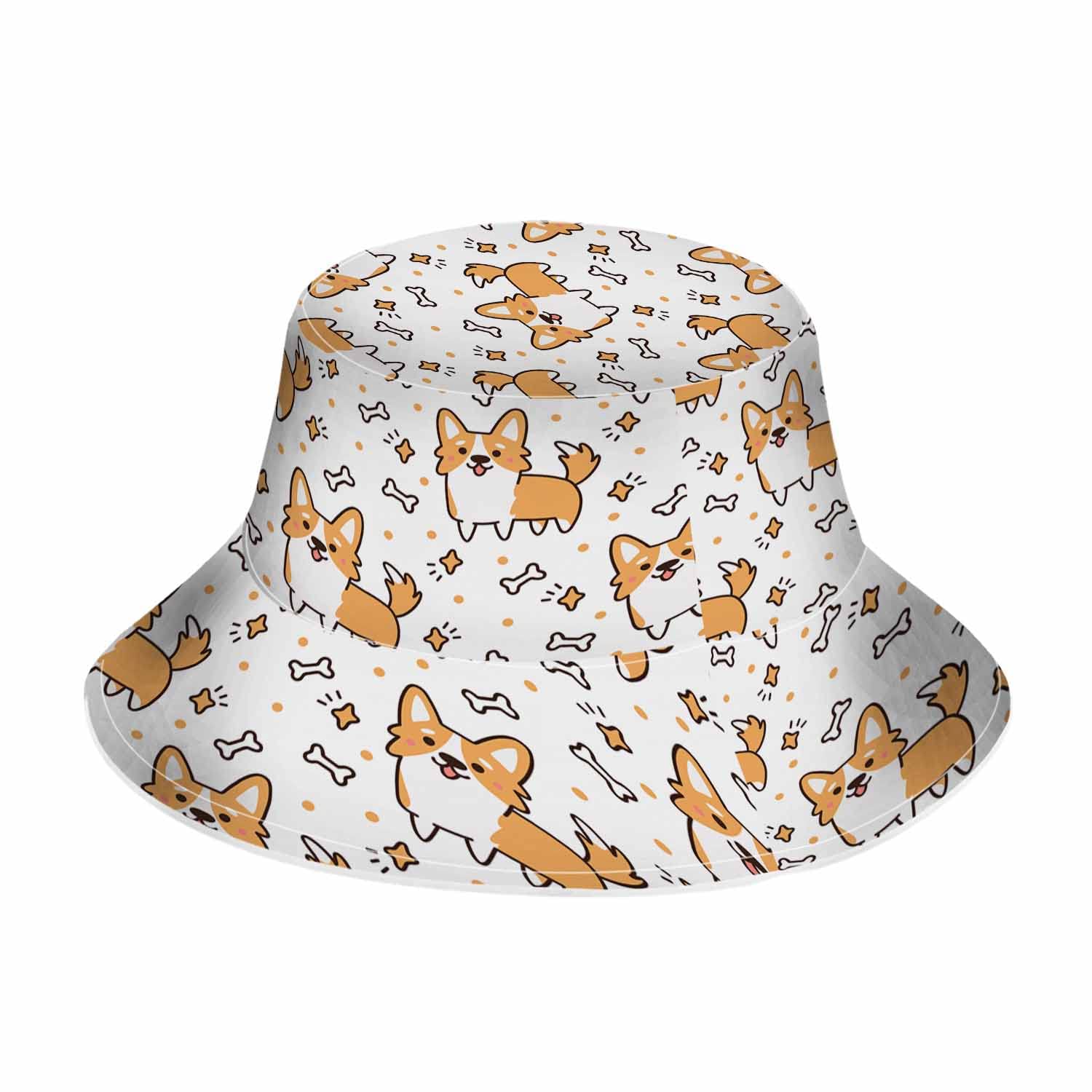 WONDERTIFY Cat and Fish Bucket Hat - Stylish Summer Sun Hat for Women & Men - Perfect for Beach, Fishing, Outdoor Adventures
