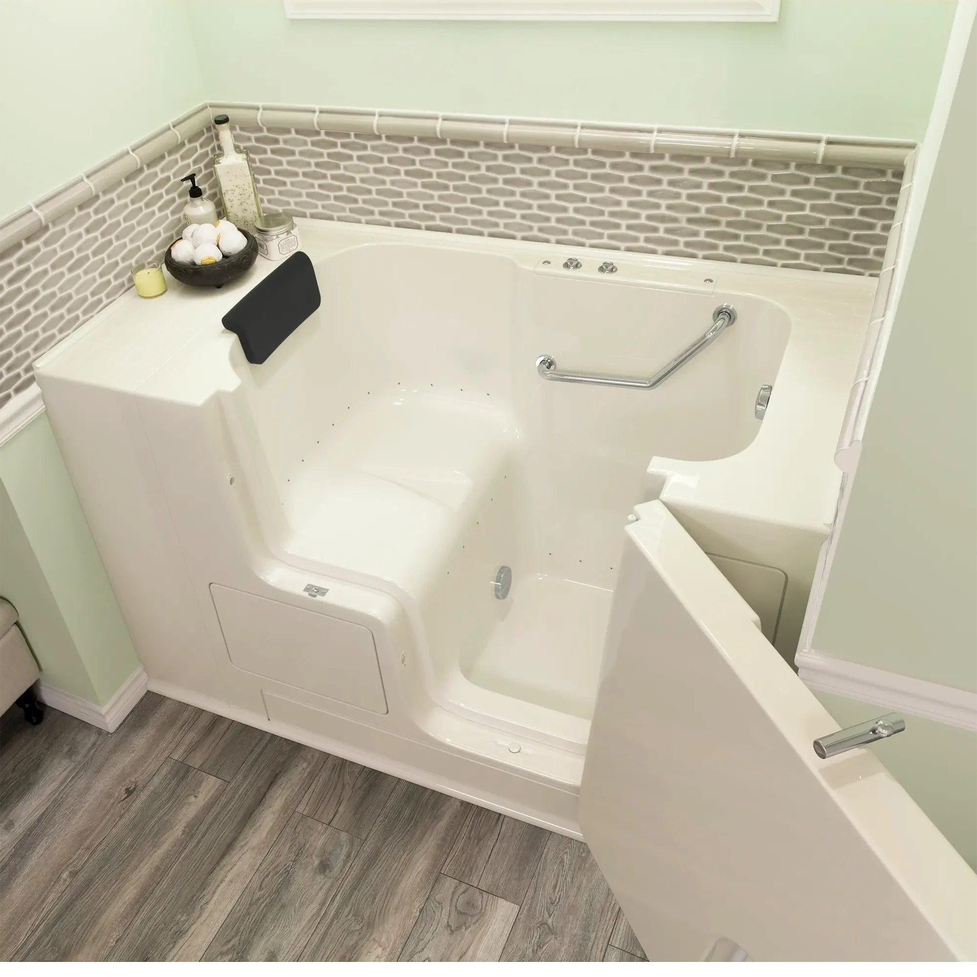 Premium 32 x 52 Inch Gelcoat Walk-In Bathtub with Air Spa System - Right Hand Drain - Ideal for Elderly & Mobility Needs, Relaxing Hydrotherapy at Home
