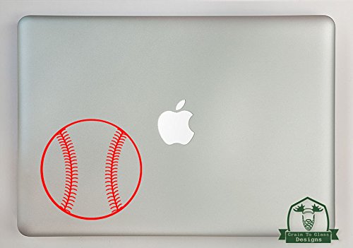 Red Baseball Vinyl Decal for 11 Inch Laptop - Custom Laptop Sticker for Sports Fans, School, Office & Personalization