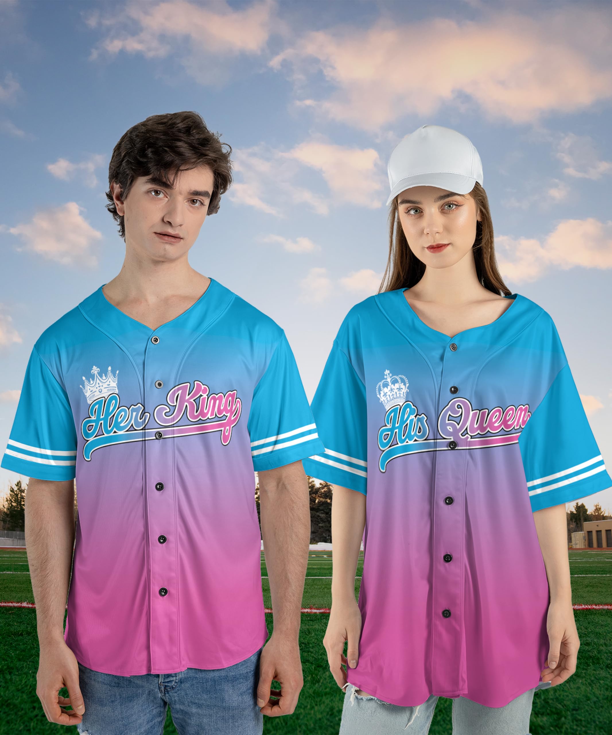 Custom Couple Shirts - King & Queen Matching Tees for Couples - Set of 2 - Date Night Outfits