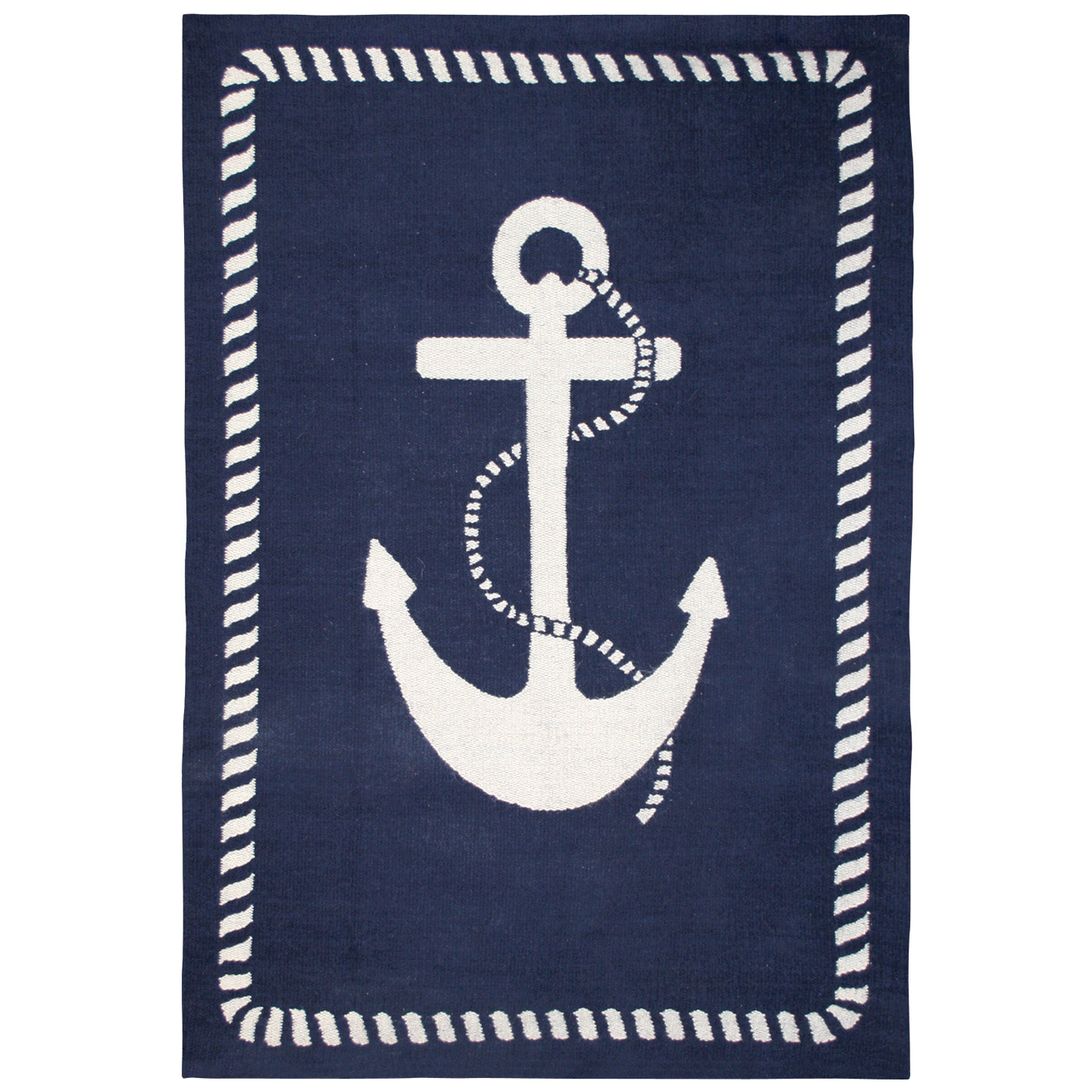Junior Anchor Flatweave Rug - Soft Non-Slip Kids Room Rug - Perfect for Nursery, Playroom & Bedroom Decor